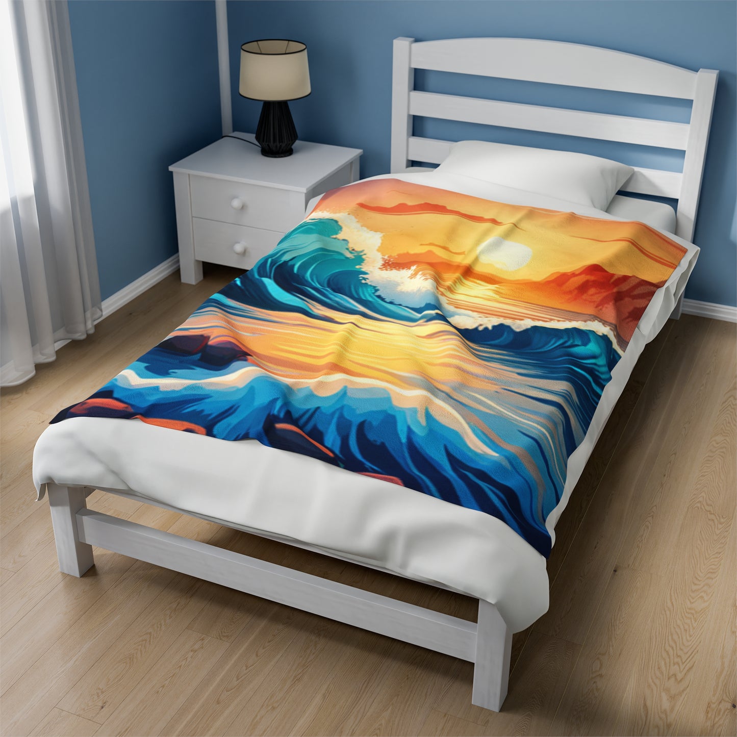 Ocean Waves -Velveteen Plush Blanket