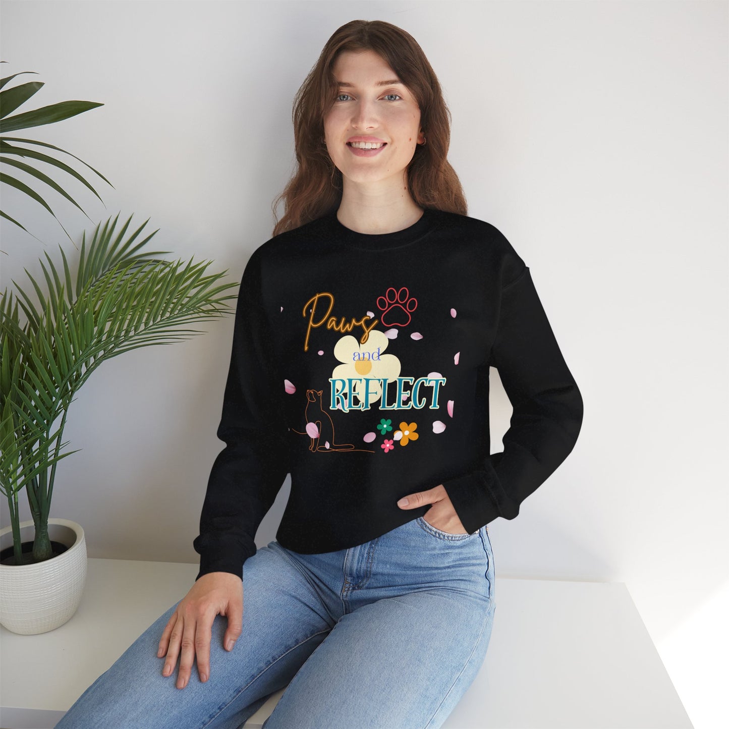Paws and Reflect Unisex Heavy Blend™ Crewneck Sweatshirt - Cozy Pet Lover's Apparel