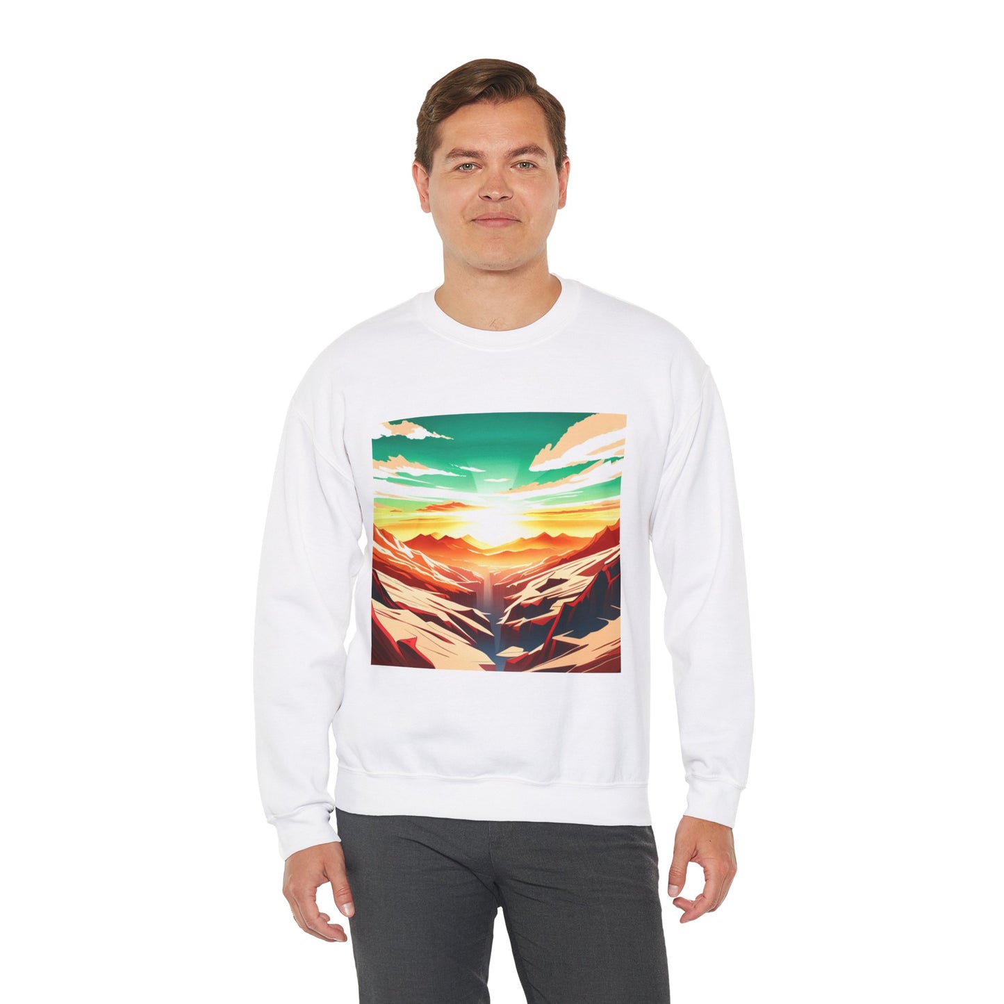 Nature Vista Sunrise - Unisex Heavy Blend™ Crewneck Sweatshirt