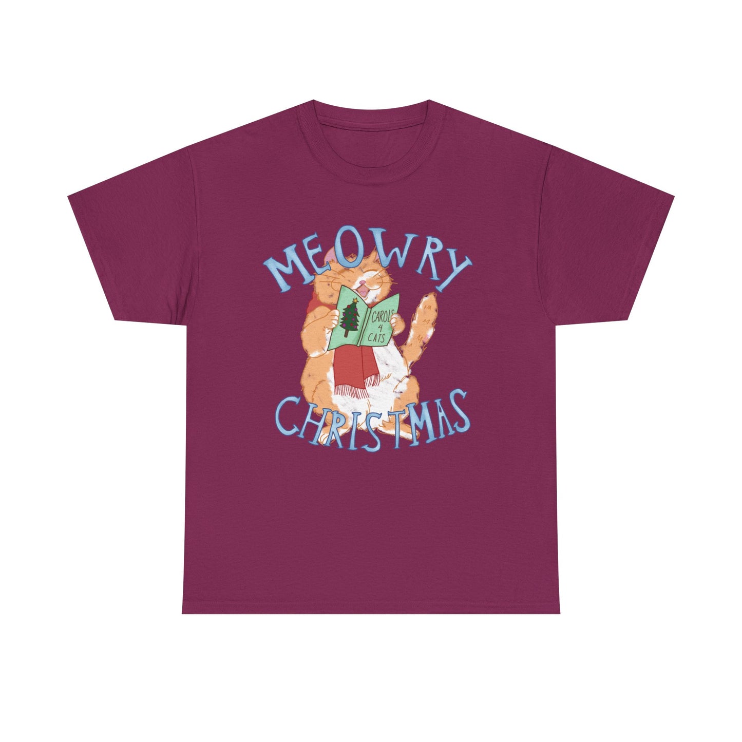 Meowry Christmas Unisex Heavy Cotton Tee