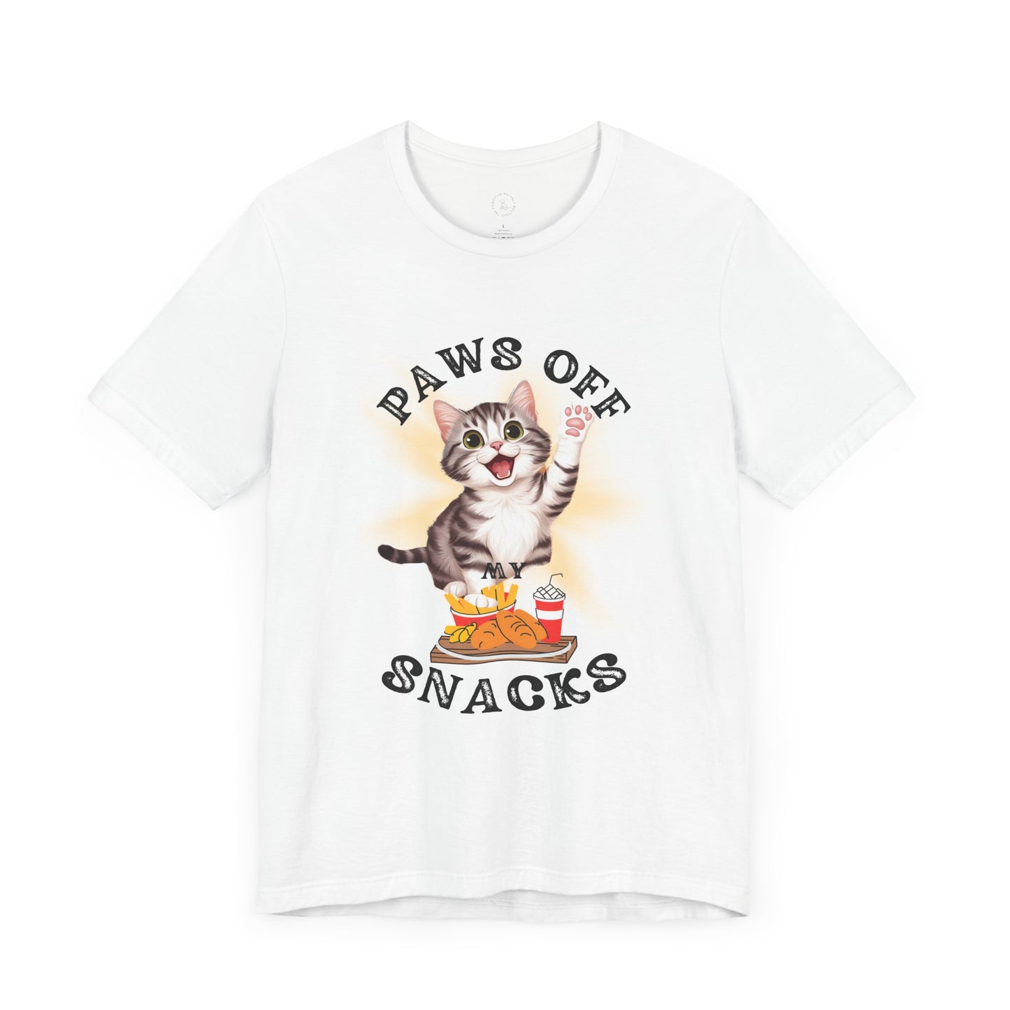 Funny Cat Graphic Tee - 'Paws Off Snacks' Unisex Jersey T-Shirt