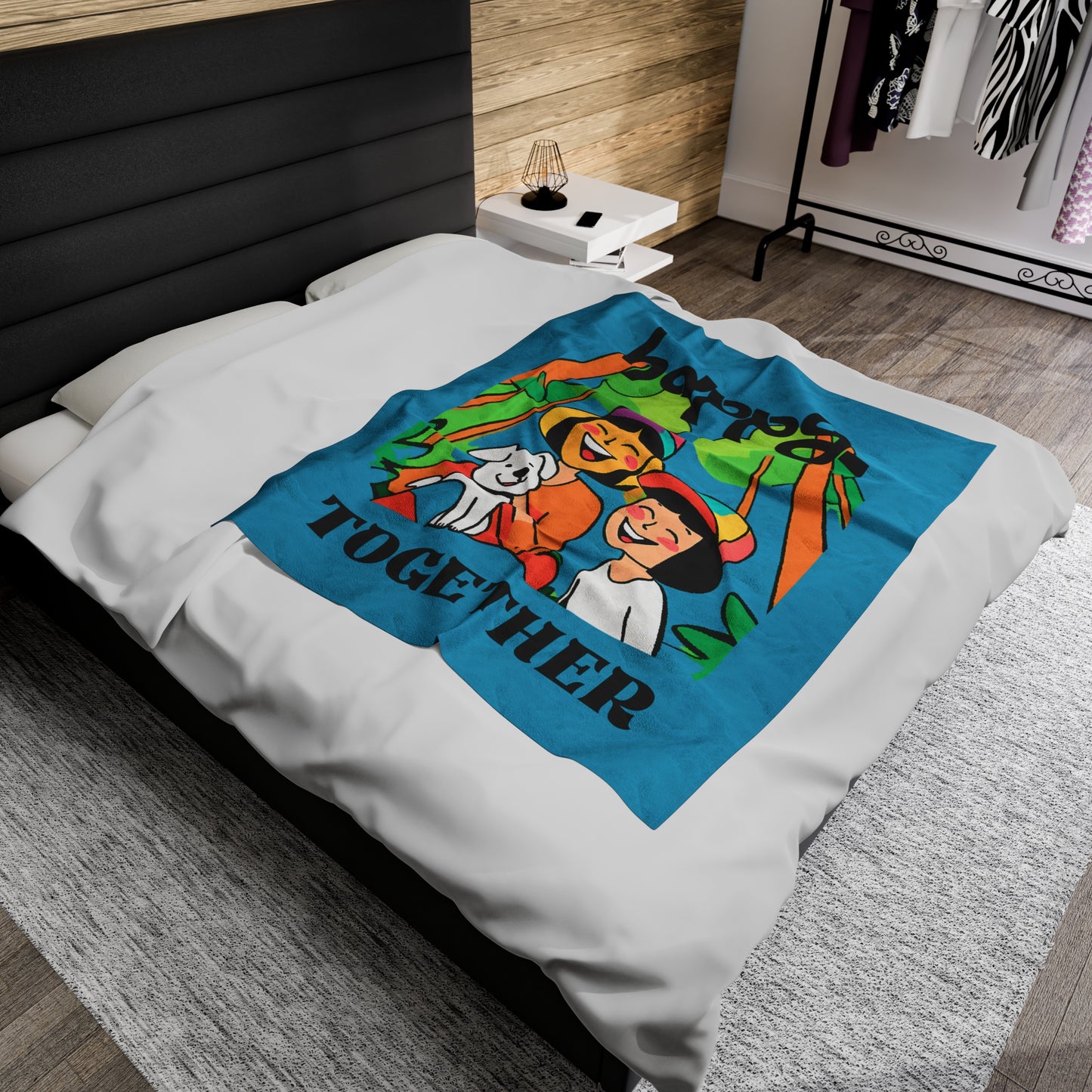 Happy Together Velveteen Plush Blanket