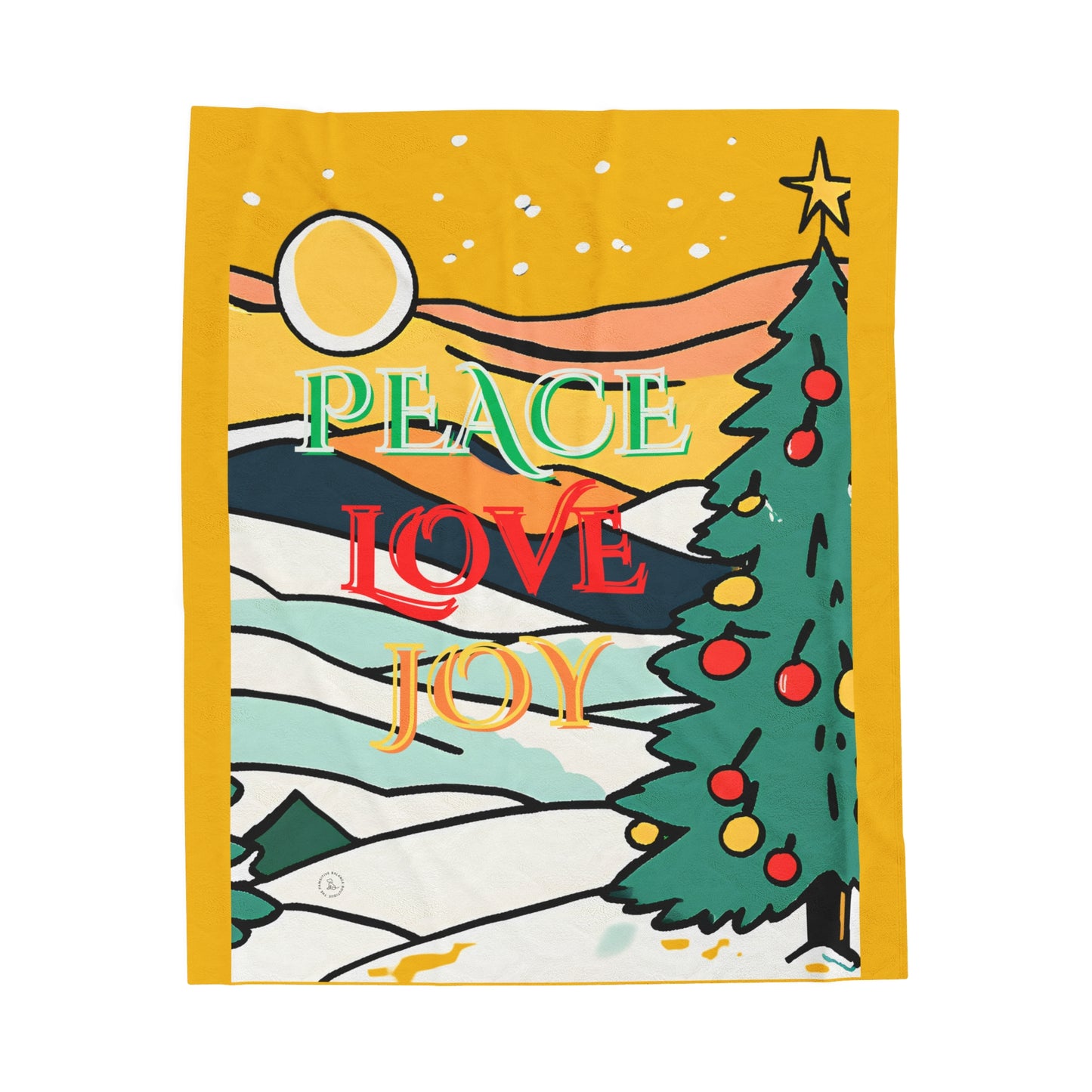 Peace, Love, Joy Velveteen Plush Blanket