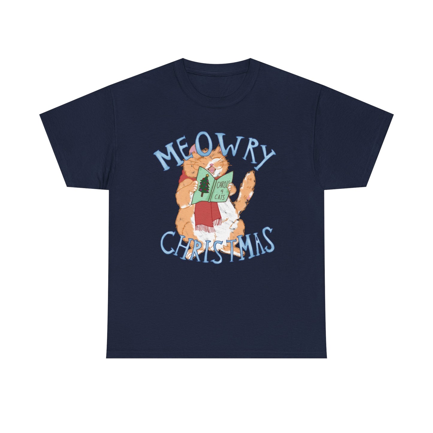 Meowry Christmas Unisex Heavy Cotton Tee