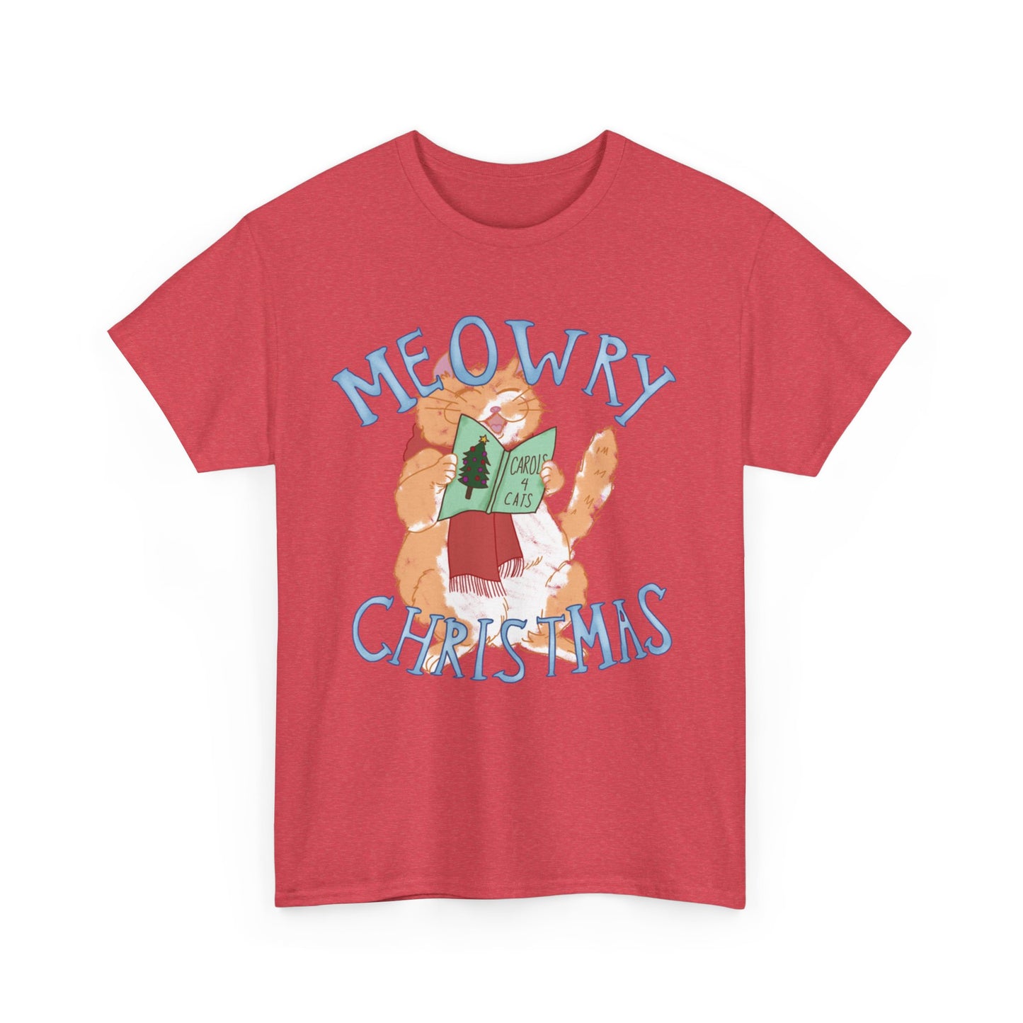 Meowry Christmas Unisex Heavy Cotton Tee