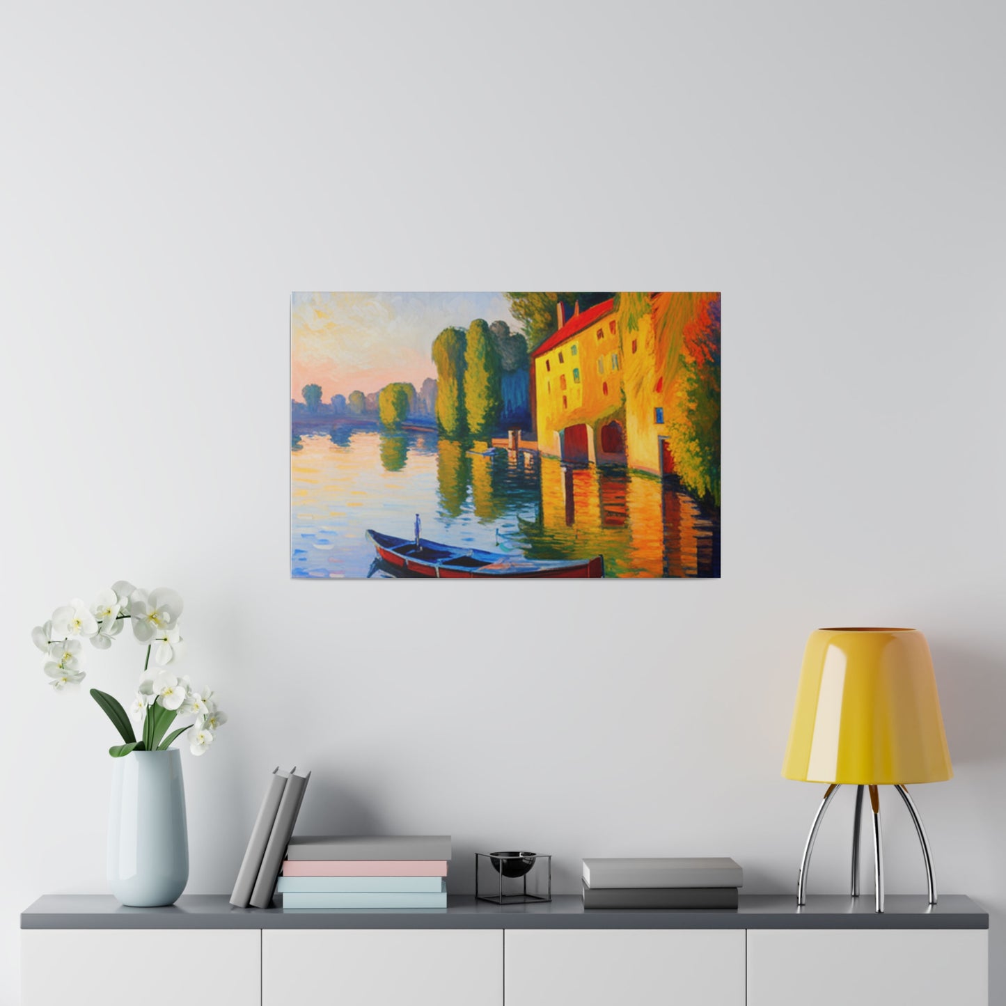 Gondola Scenic View Matte Canvas, Stretched, 0.75"