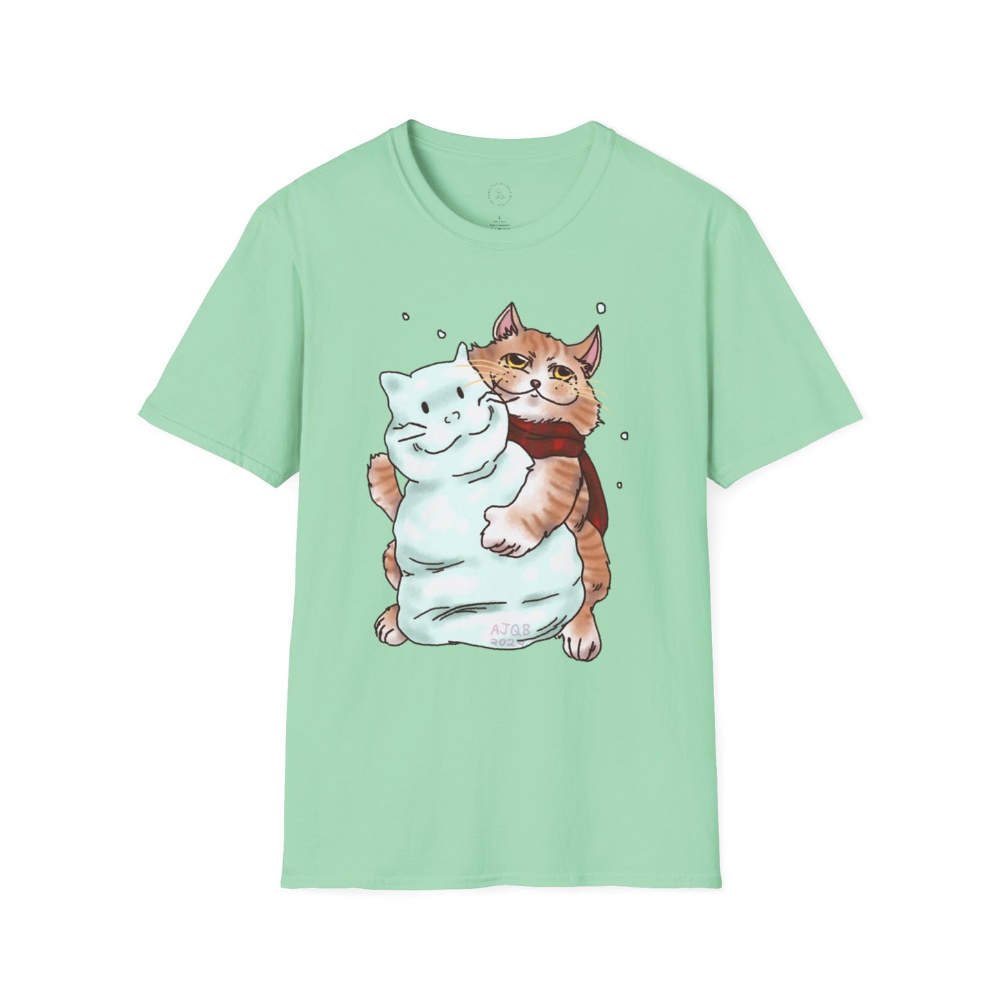 Smeow-man (Snowman Cat) Unisex Softstyle T-Shirt