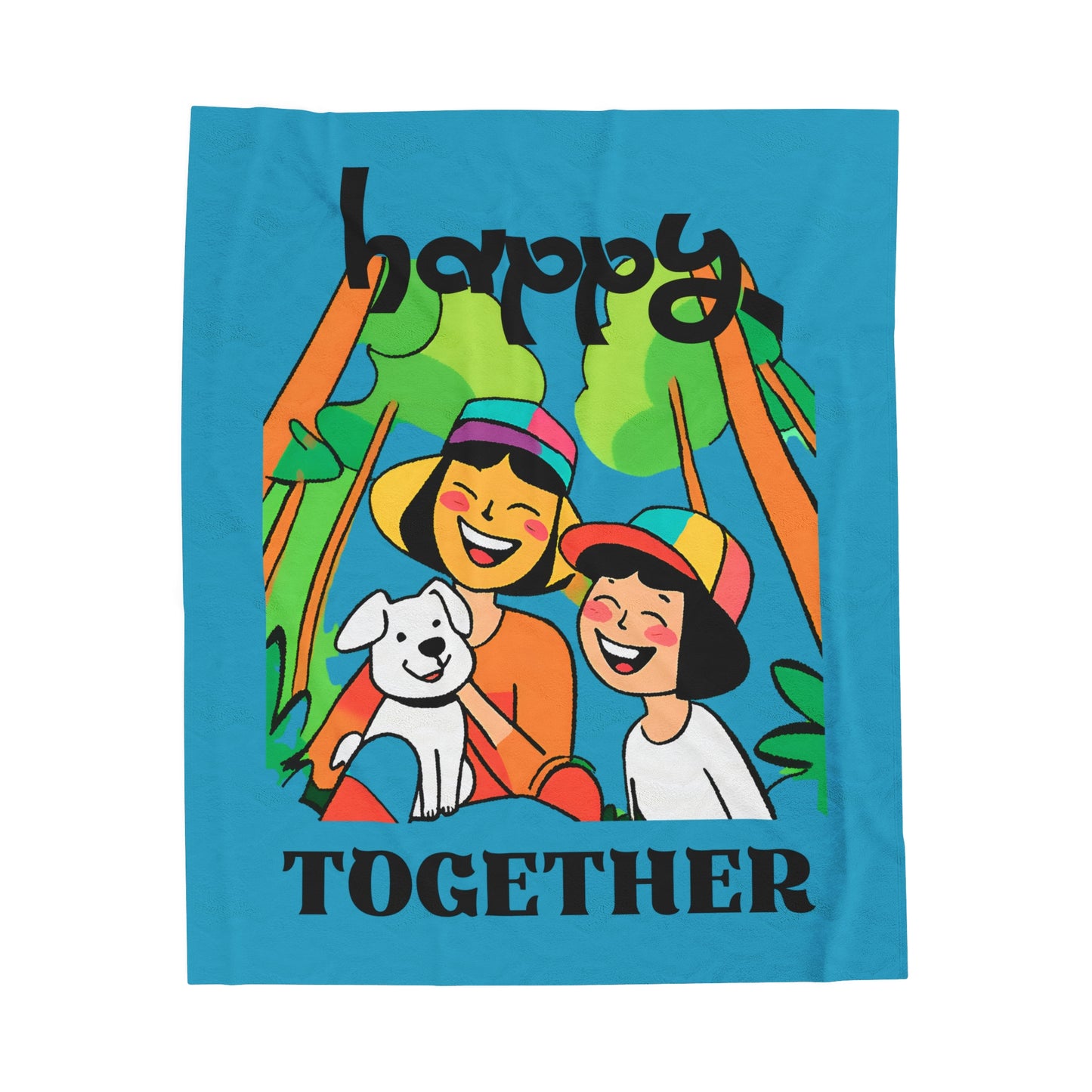 Happy Together Velveteen Plush Blanket