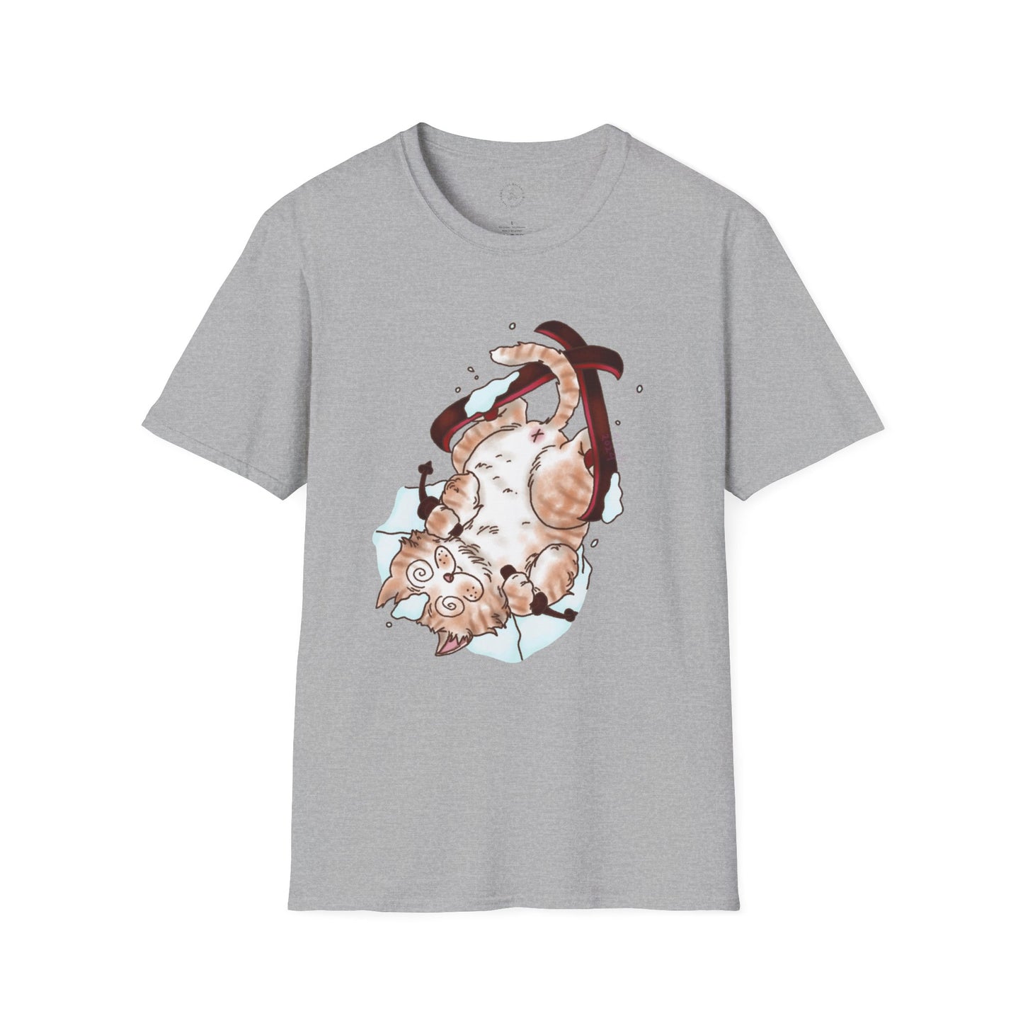 Clumsy Ski-tty Cat Unisex Softstyle T-Shirt