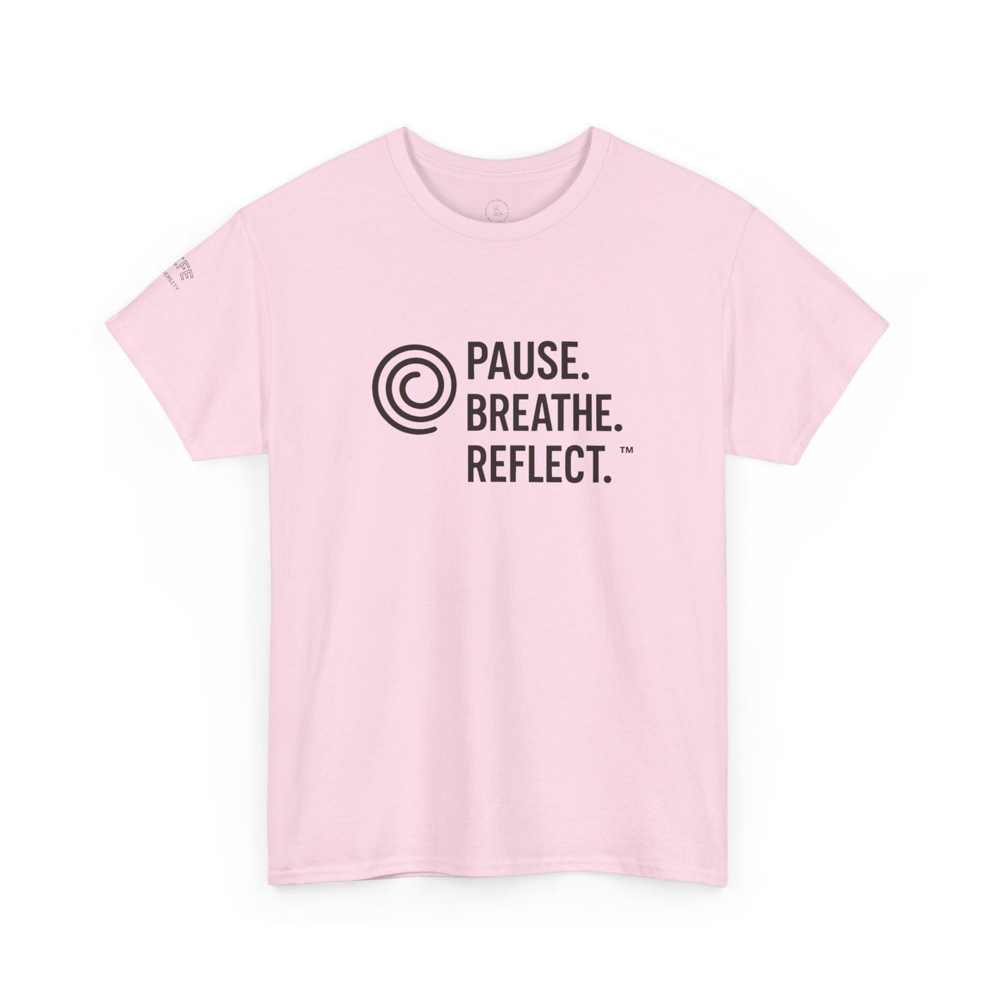 Inspirational Unisex Heavy Cotton Tee - Pause. Breathe. Reflect. - Relaxed Fit Shirt for Mindfulness, Self-Care, Gifts, Everyday Wear