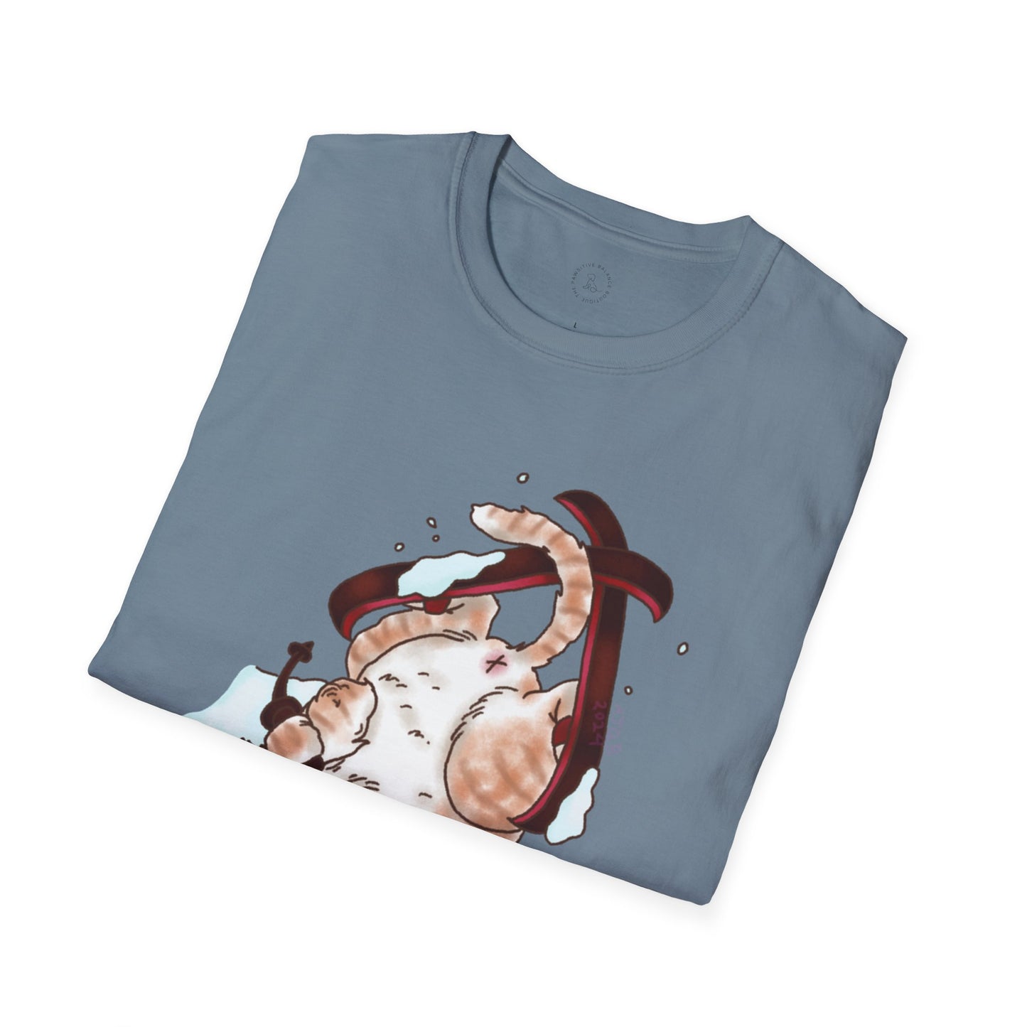 Clumsy Ski-tty Cat Unisex Softstyle T-Shirt
