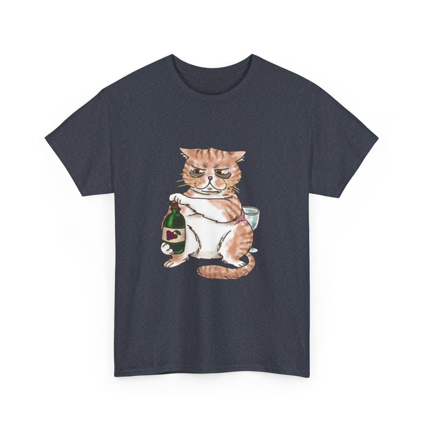 Funny Cat Paws Off My Pinot Unisex Heavy Cotton Tee