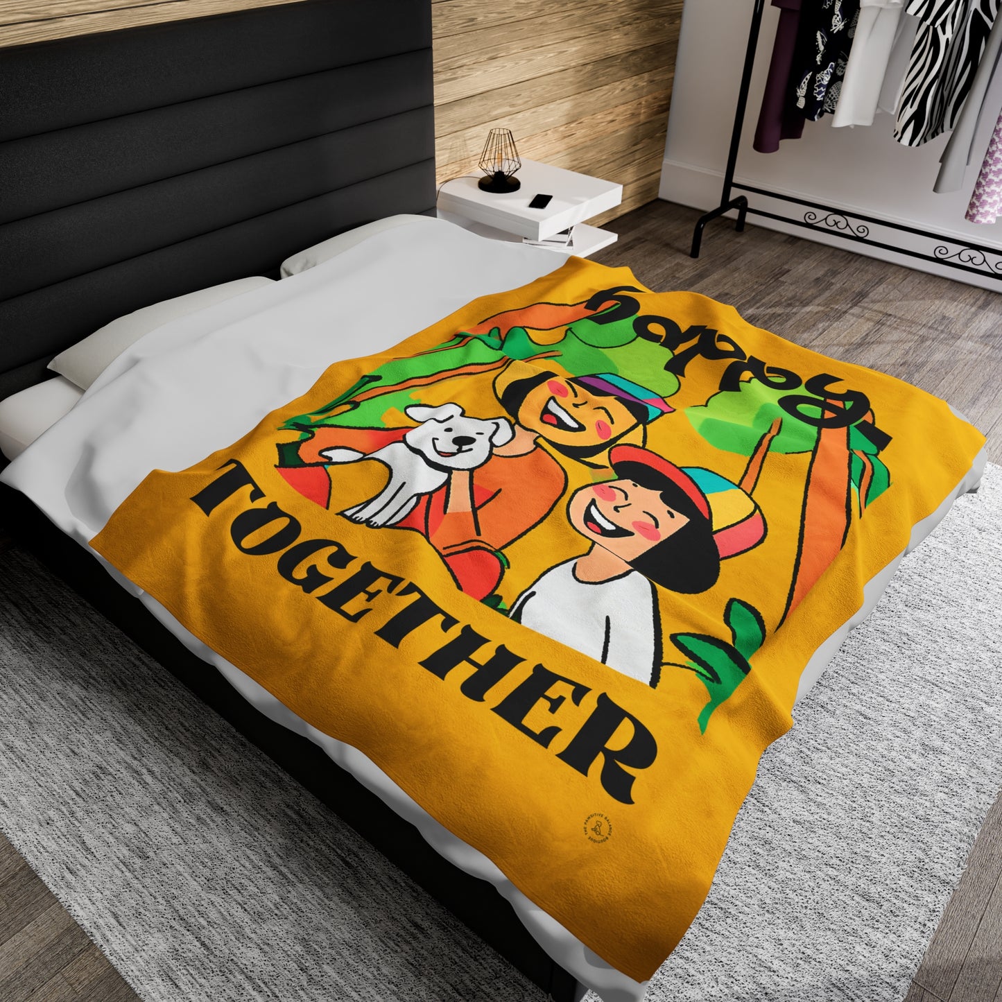 Happy Together Velveteen Plush Blanket
