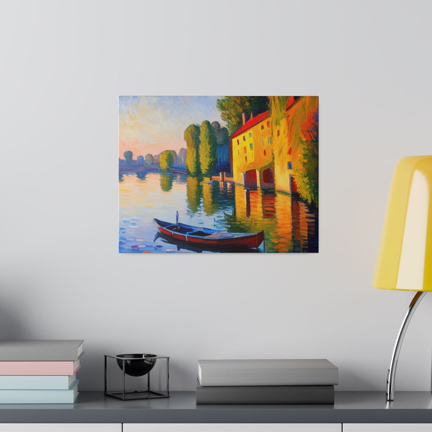 Gondola Scenic View Matte Canvas, Stretched, 0.75"