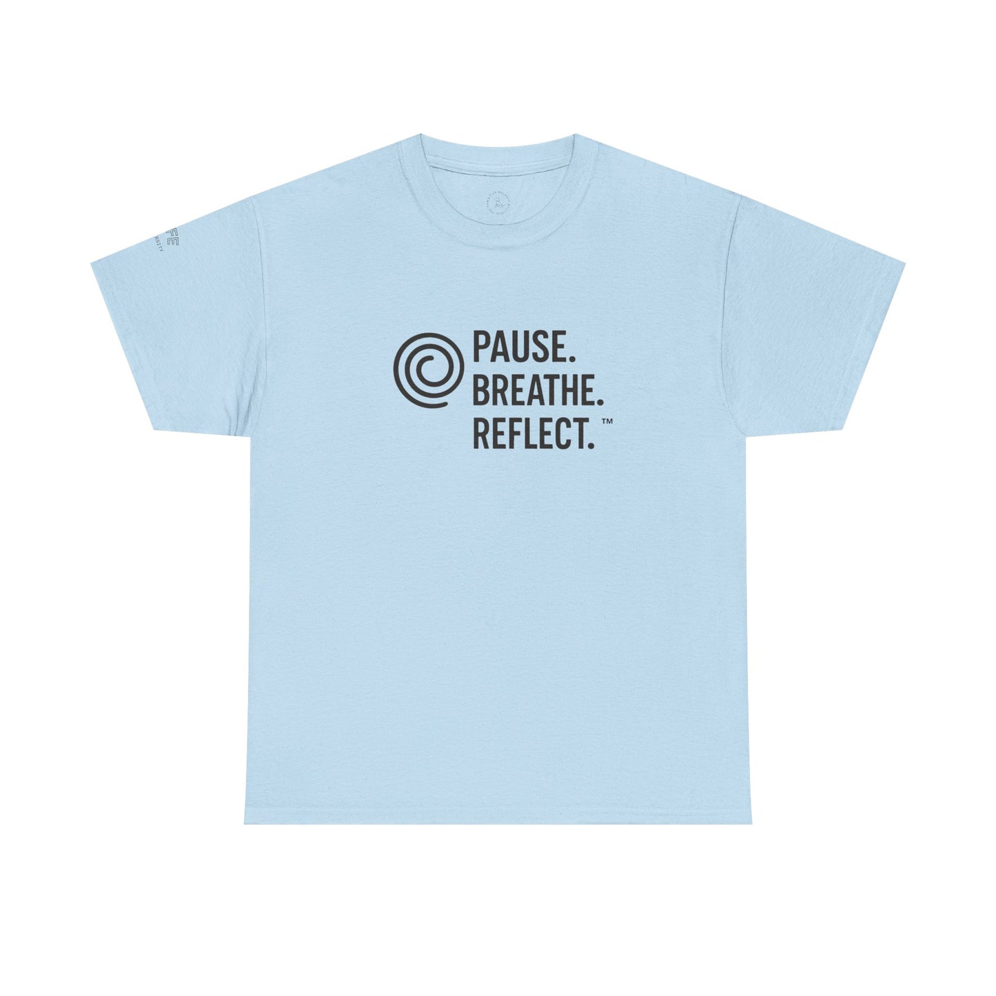 Inspirational Unisex Heavy Cotton Tee - Pause. Breathe. Reflect. - Relaxed Fit Shirt for Mindfulness, Self-Care, Gifts, Everyday Wear