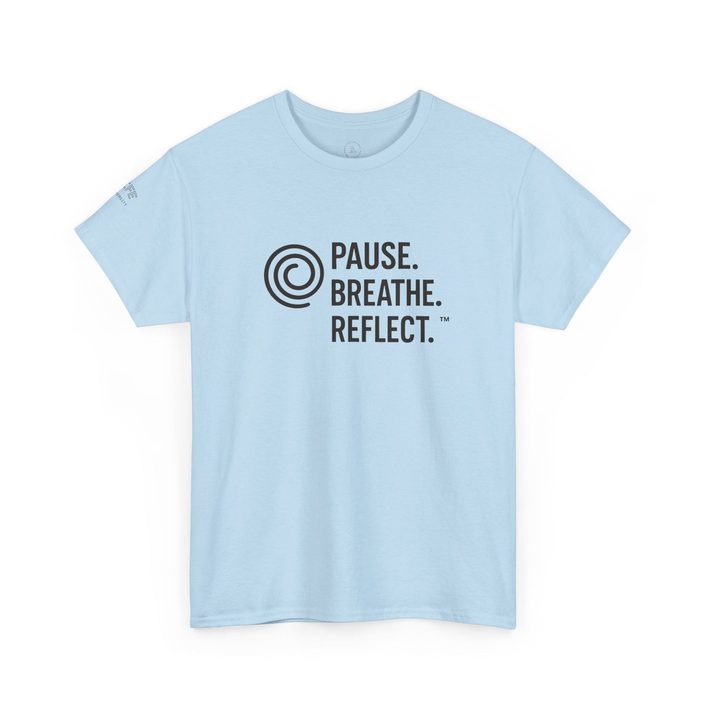 Inspirational Unisex Heavy Cotton Tee - Pause. Breathe. Reflect. - Relaxed Fit Shirt for Mindfulness, Self-Care, Gifts, Everyday Wear