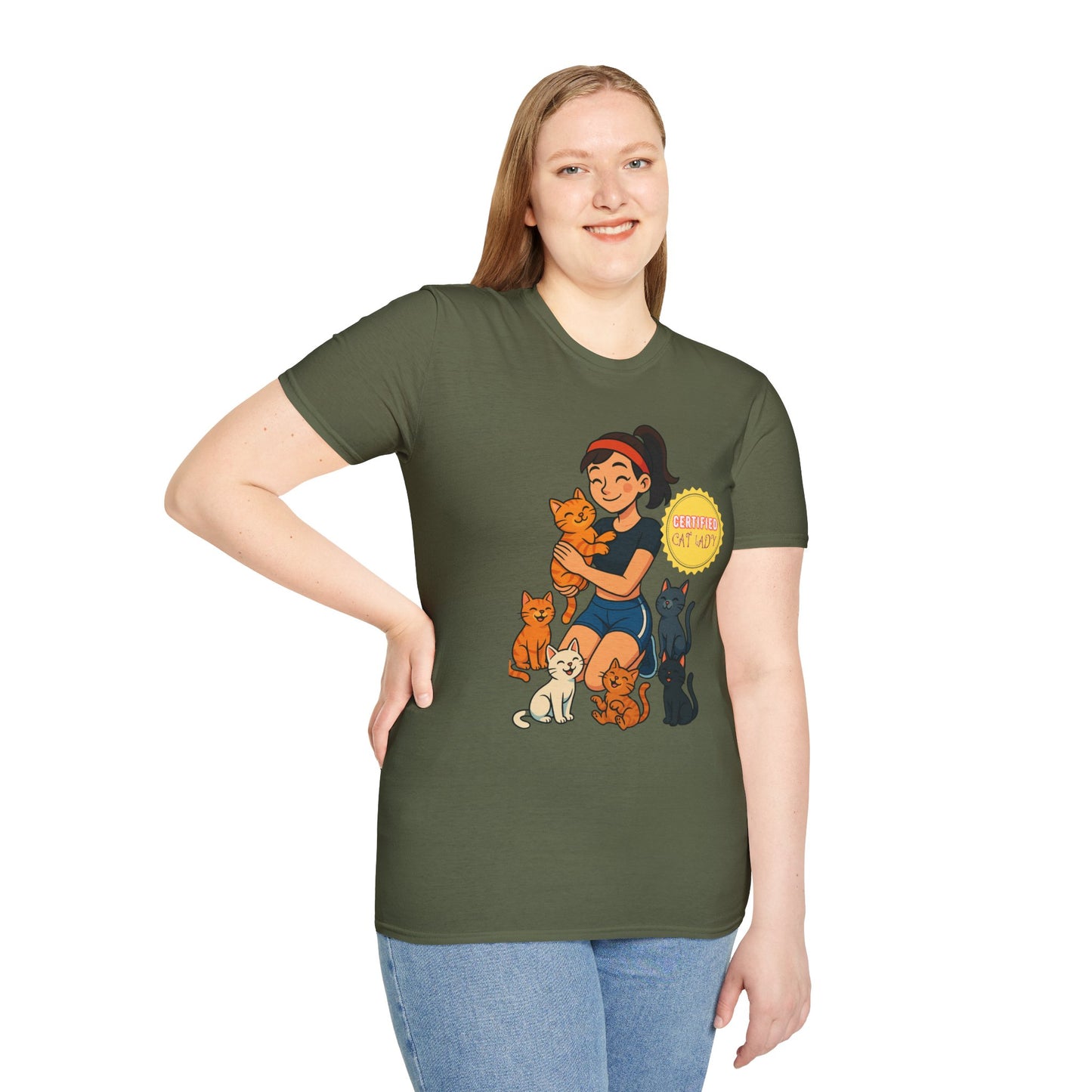 Certified Cat-Lover Unisex T-Shirt, Cute Cat Tee, Cat Mom Gift, Animal Lover Apparel, Funny Cat Lover Shirt, Pet Adoption Awareness