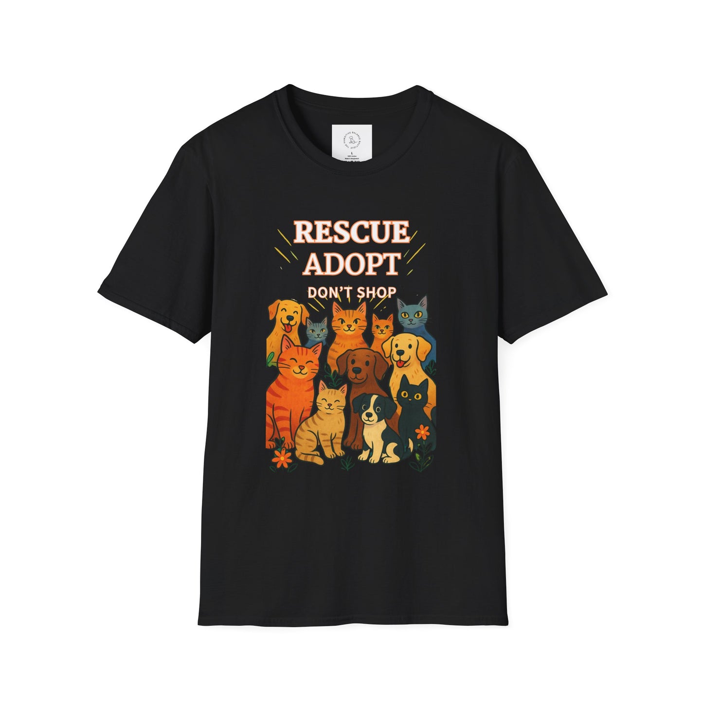 Adopt Don't Shop Pet Lovers T-Shirt, Animal Rescue Tee, Unisex Graphic Top, Gift for Animal Lovers, Adoption Awareness Shirt