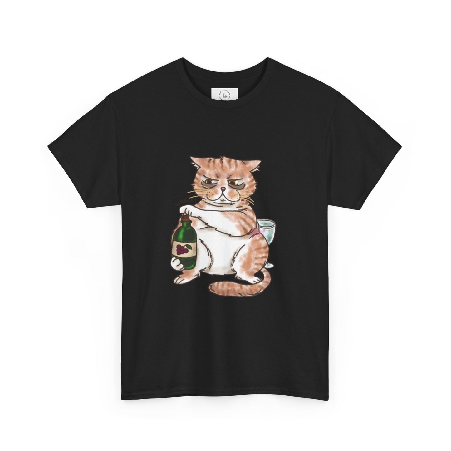 Funny Cat Paws Off My Pinot Unisex Heavy Cotton Tee