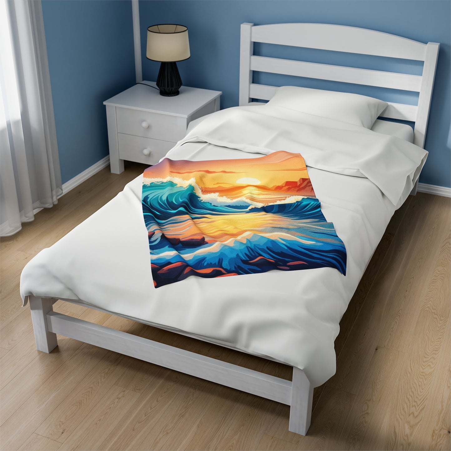Ocean Waves -Velveteen Plush Blanket