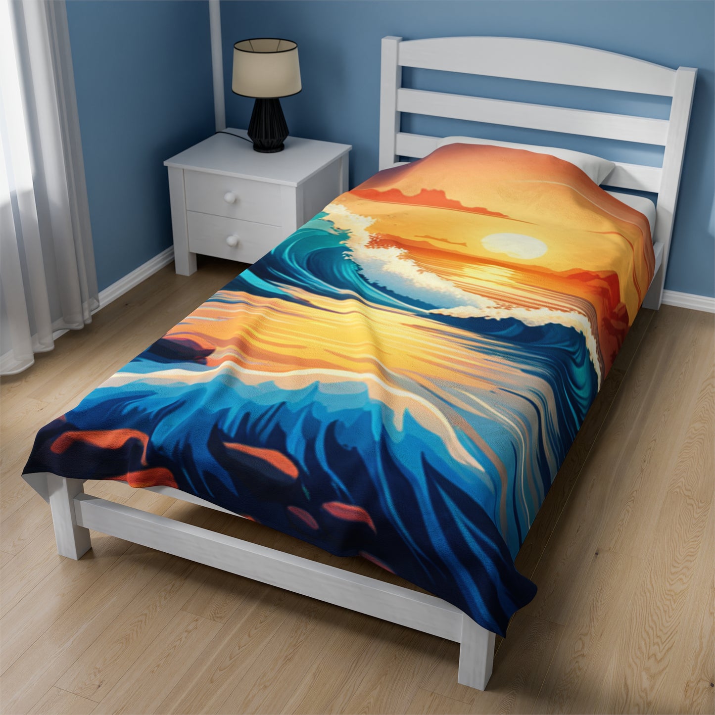 Ocean Waves -Velveteen Plush Blanket