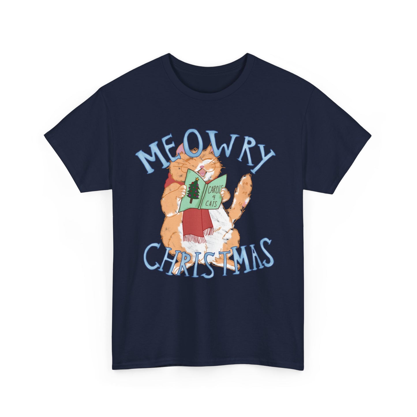 Meowry Christmas Unisex Heavy Cotton Tee
