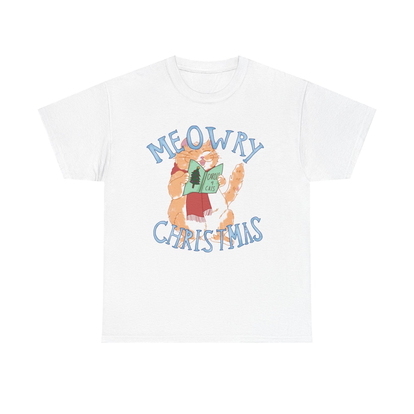 Meowry Christmas Unisex Heavy Cotton Tee