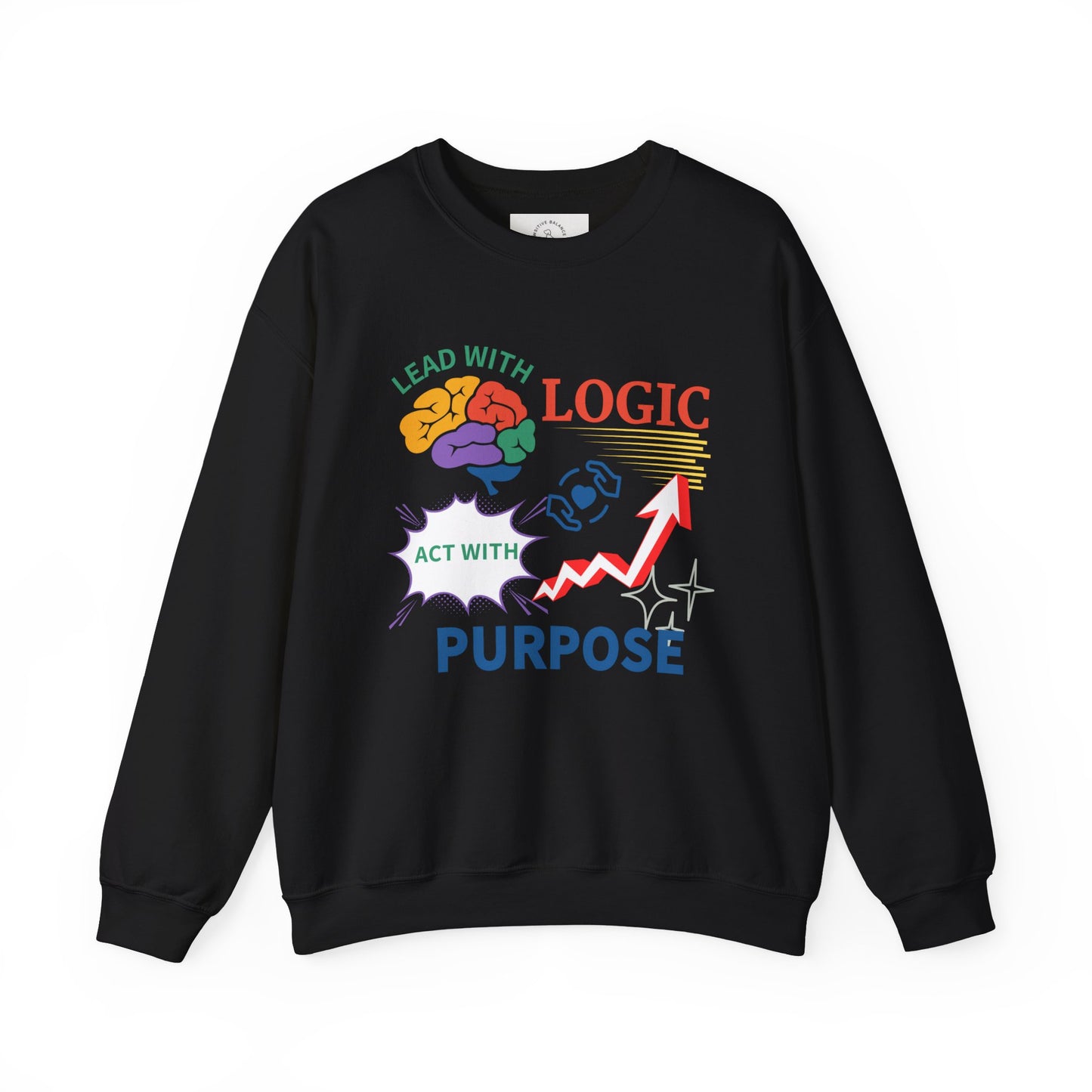 Unisex Heavy Blend™ Crewneck Sweatshirt - "Lead with Logic, Act with Purpose" Inspirational Design