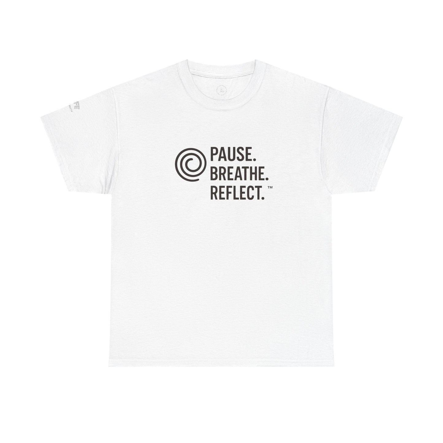 Inspirational Unisex Heavy Cotton Tee - Pause. Breathe. Reflect. - Relaxed Fit Shirt for Mindfulness, Self-Care, Gifts, Everyday Wear