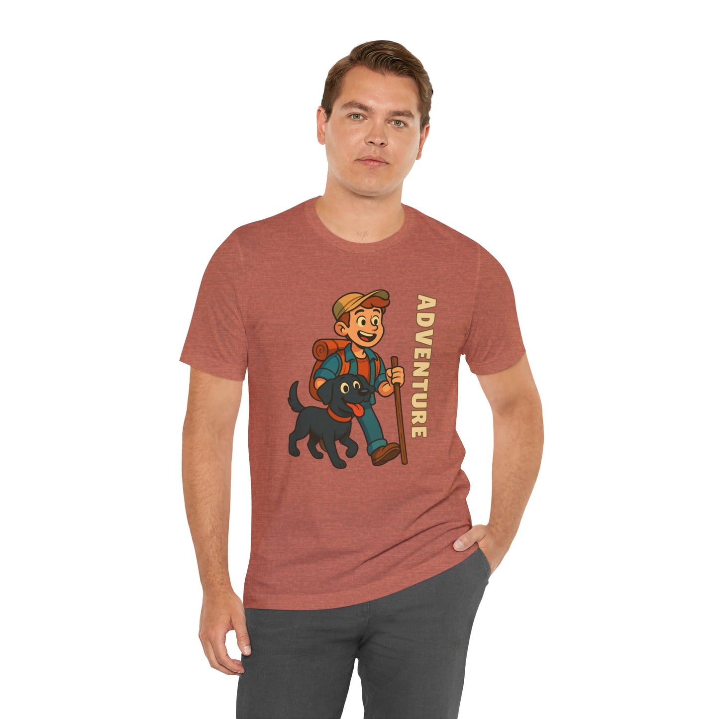 Adventure Dog Lover Tee, Unisex Short Sleeve T-Shirt, Hiking Shirt, Pet Lover Gift, Outdoor Adventure Apparel