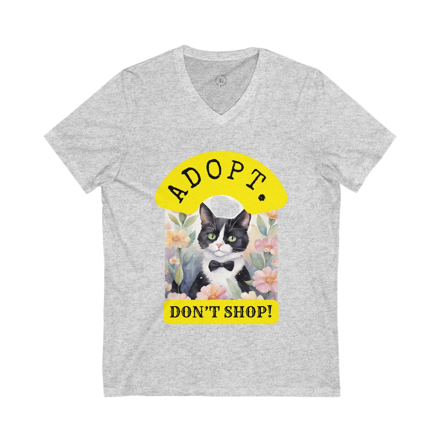 ADOPT. DON'T SHOP. Unisex Jersey Short Sleeve V-Neck Tee