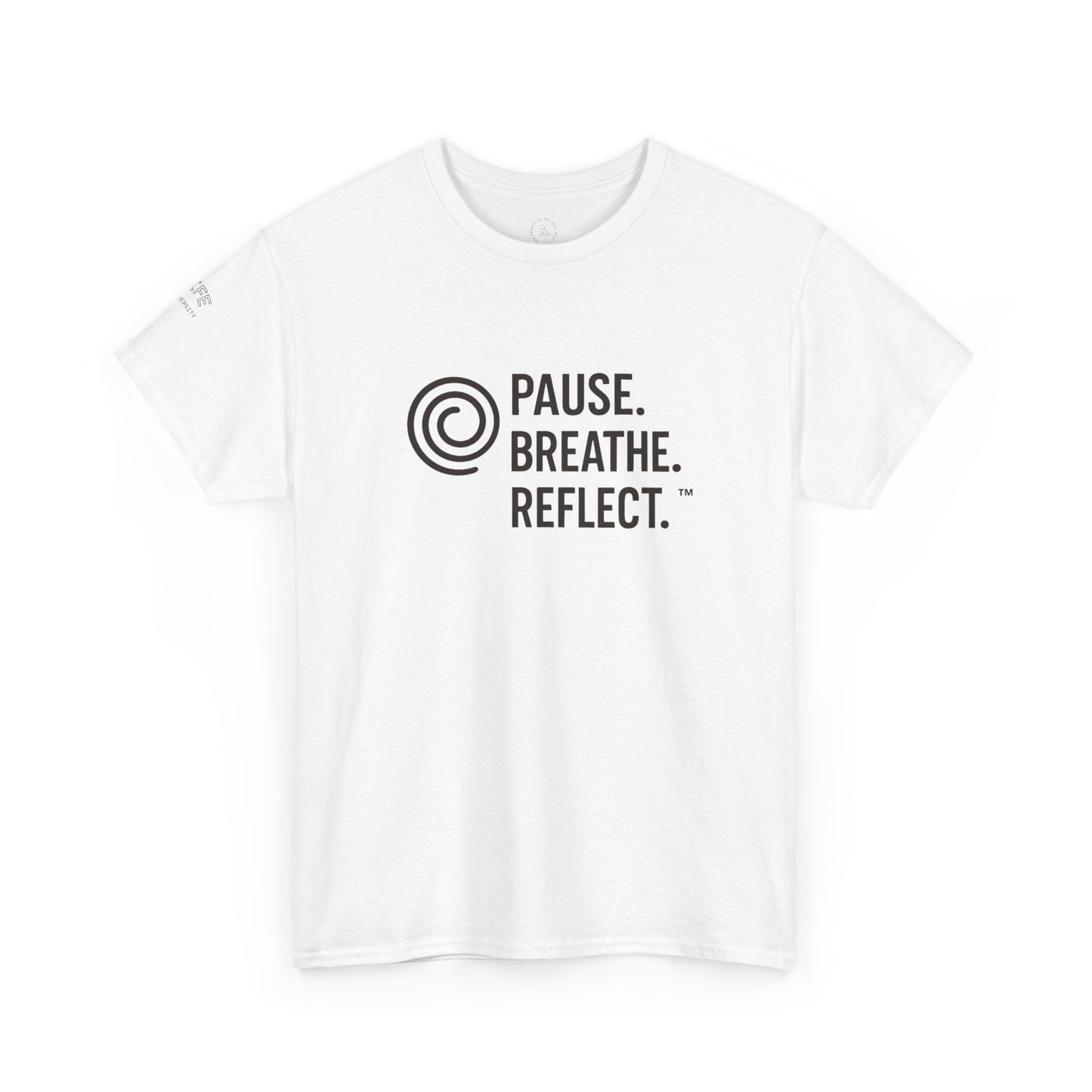 Inspirational Unisex Heavy Cotton Tee - Pause. Breathe. Reflect. - Relaxed Fit Shirt for Mindfulness, Self-Care, Gifts, Everyday Wear
