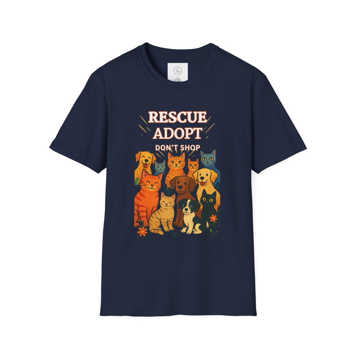 Adopt Don't Shop Pet Lovers T-Shirt, Animal Rescue Tee, Unisex Graphic Top, Gift for Animal Lovers, Adoption Awareness Shirt
