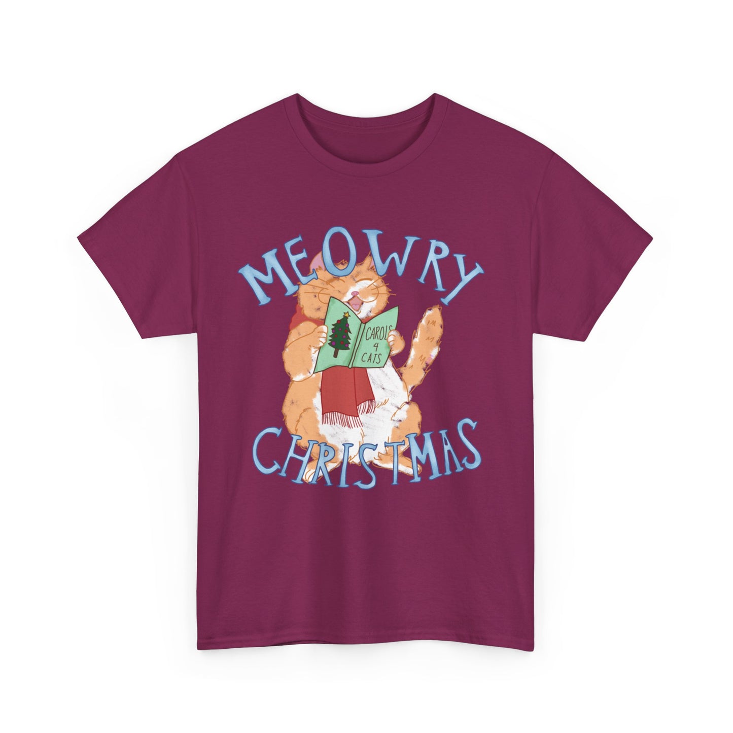 Meowry Christmas Unisex Heavy Cotton Tee