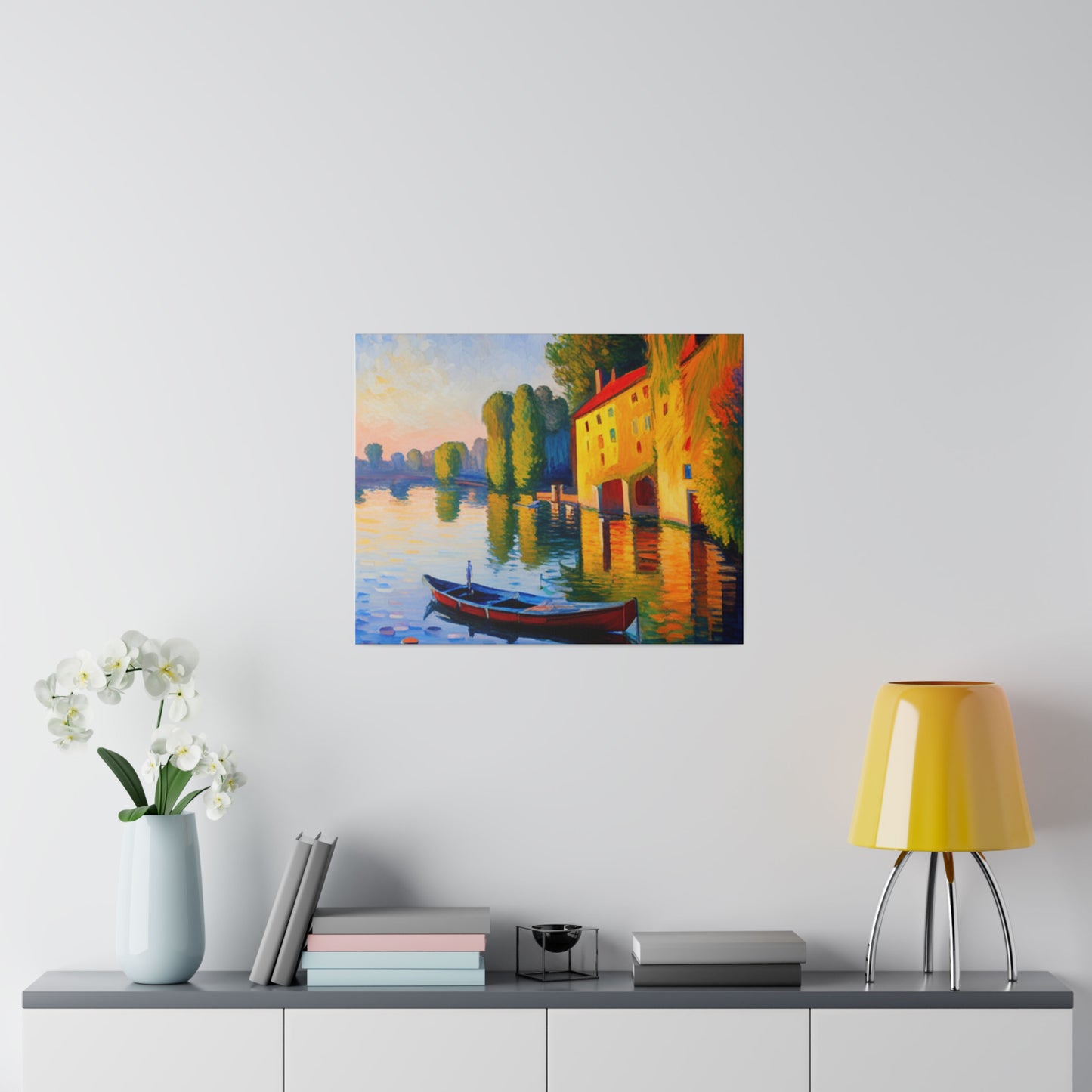 Gondola Scenic View Matte Canvas, Stretched, 0.75"