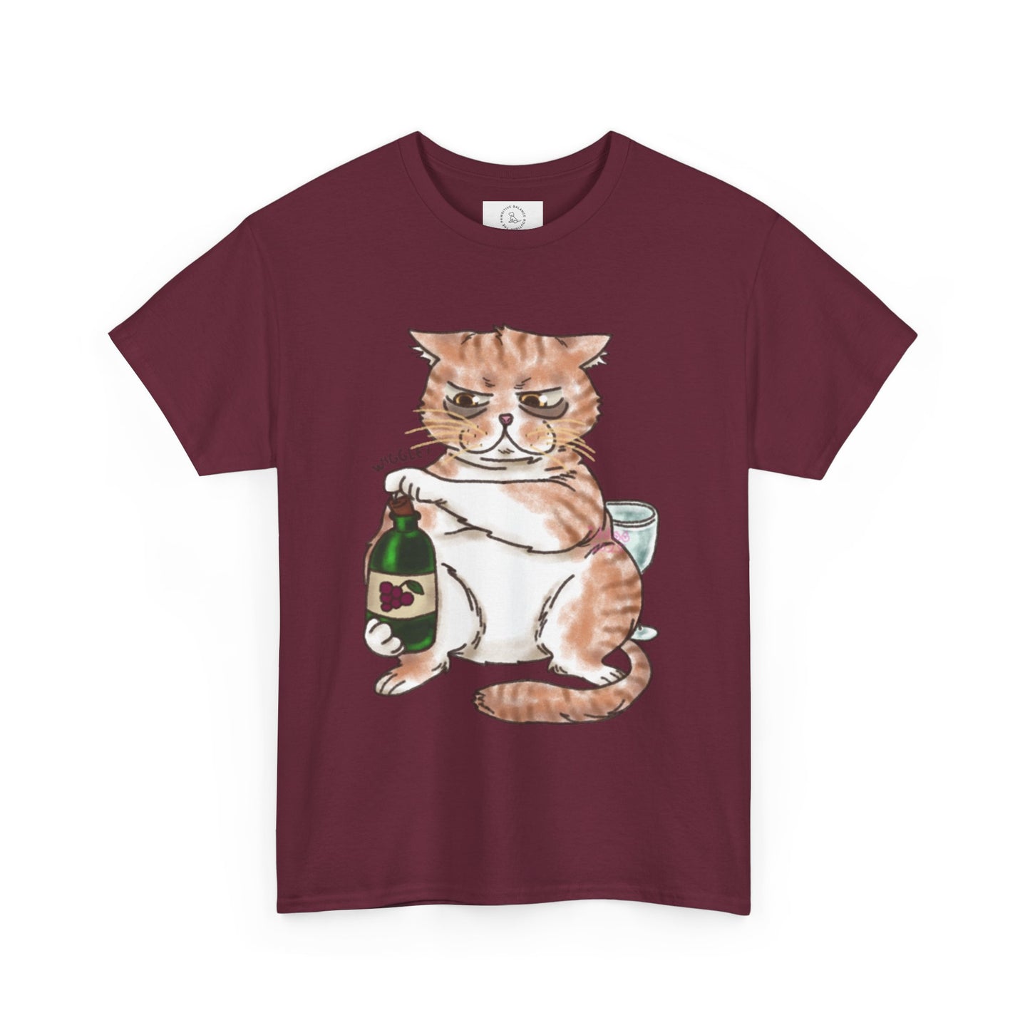 Funny Cat Paws Off My Pinot Unisex Heavy Cotton Tee
