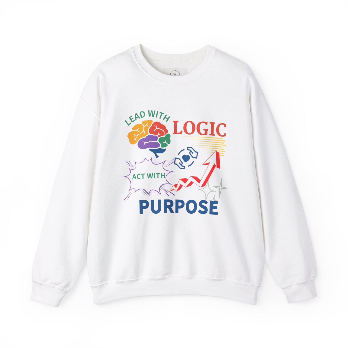 Unisex Heavy Blend™ Crewneck Sweatshirt - "Lead with Logic, Act with Purpose" Inspirational Design