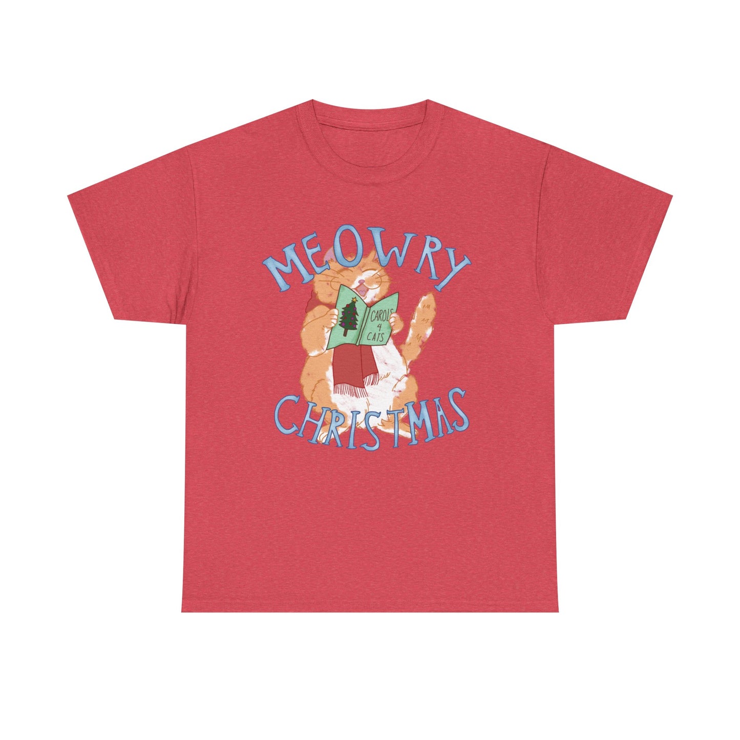 Meowry Christmas Unisex Heavy Cotton Tee