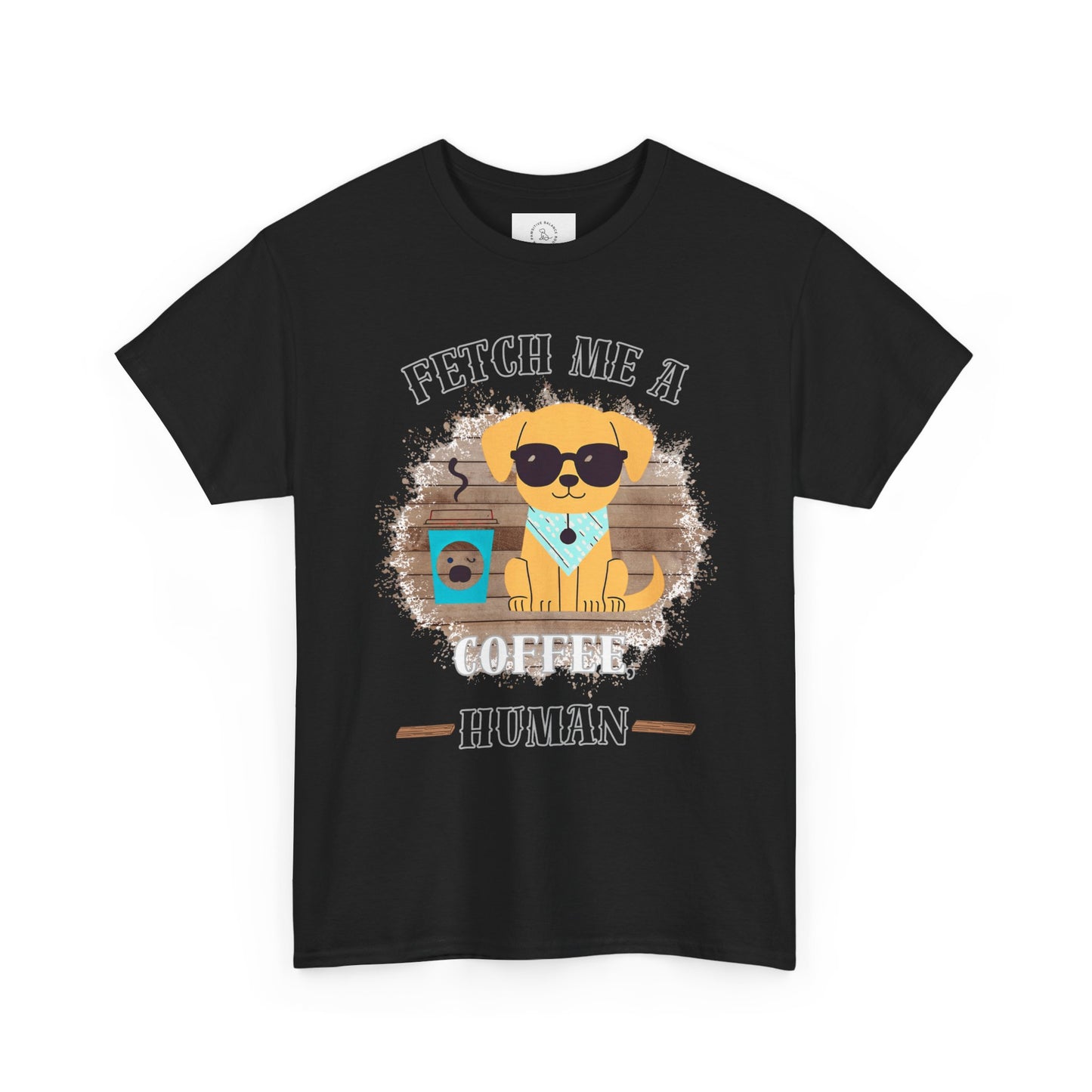 Funny Coffee Lover Unisex Heavy Cotton Tee - 'Fetch Me A Coffee Human'