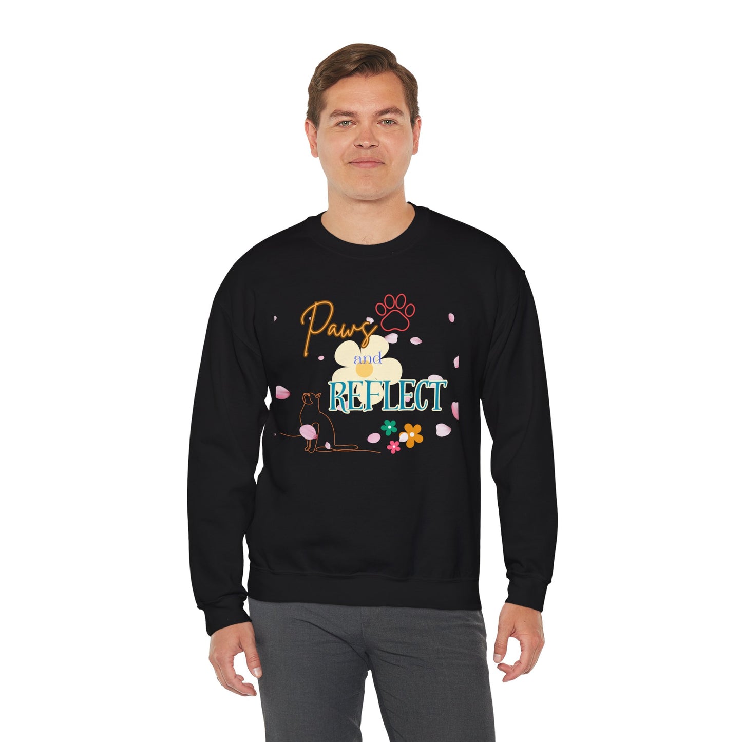 Paws and Reflect Unisex Heavy Blend™ Crewneck Sweatshirt - Cozy Pet Lover's Apparel