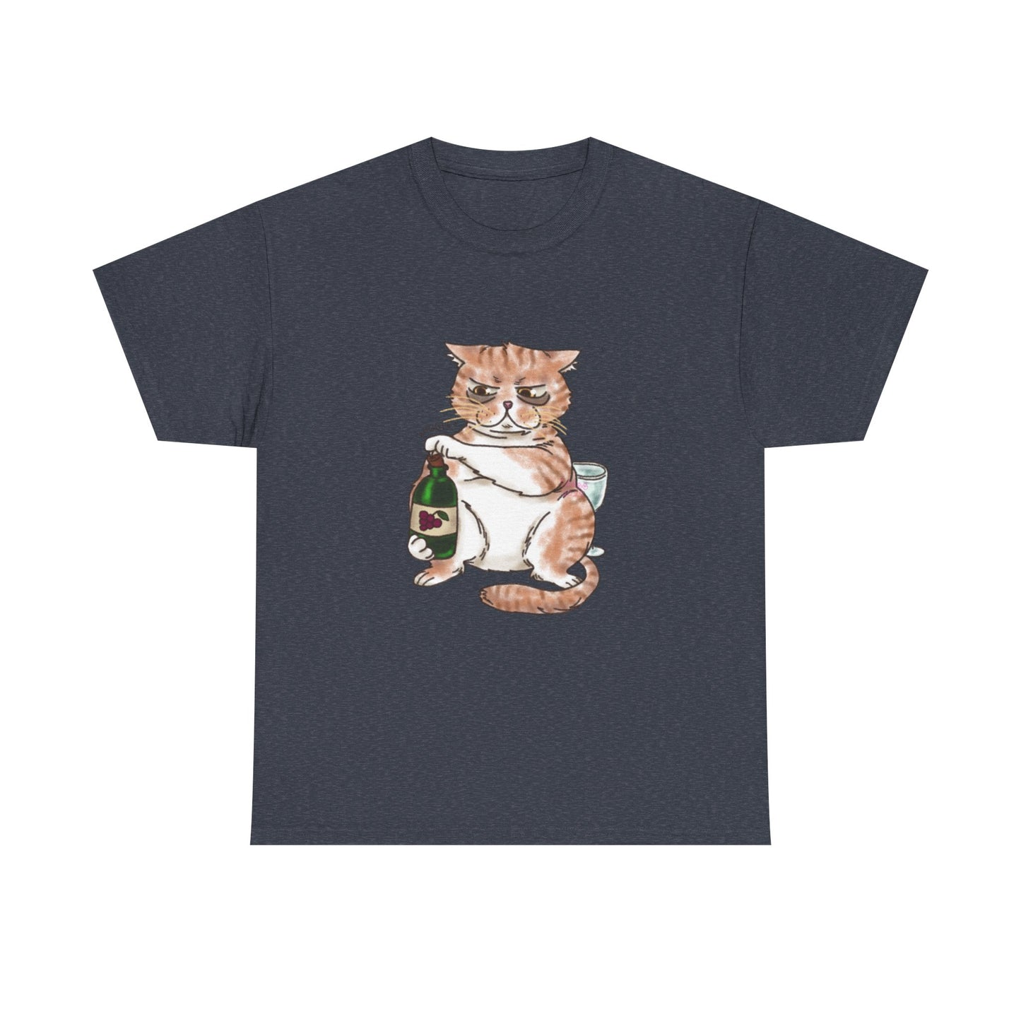 Funny Cat Paws Off My Pinot Unisex Heavy Cotton Tee