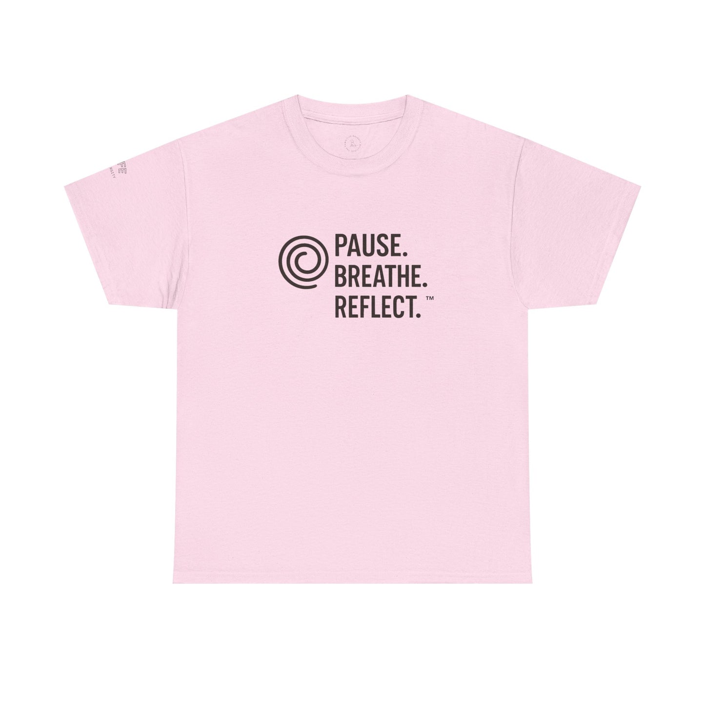 Inspirational Unisex Heavy Cotton Tee - Pause. Breathe. Reflect. - Relaxed Fit Shirt for Mindfulness, Self-Care, Gifts, Everyday Wear