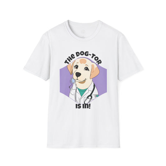 The Dog-tor is In Unisex Softstyle T-Shirt