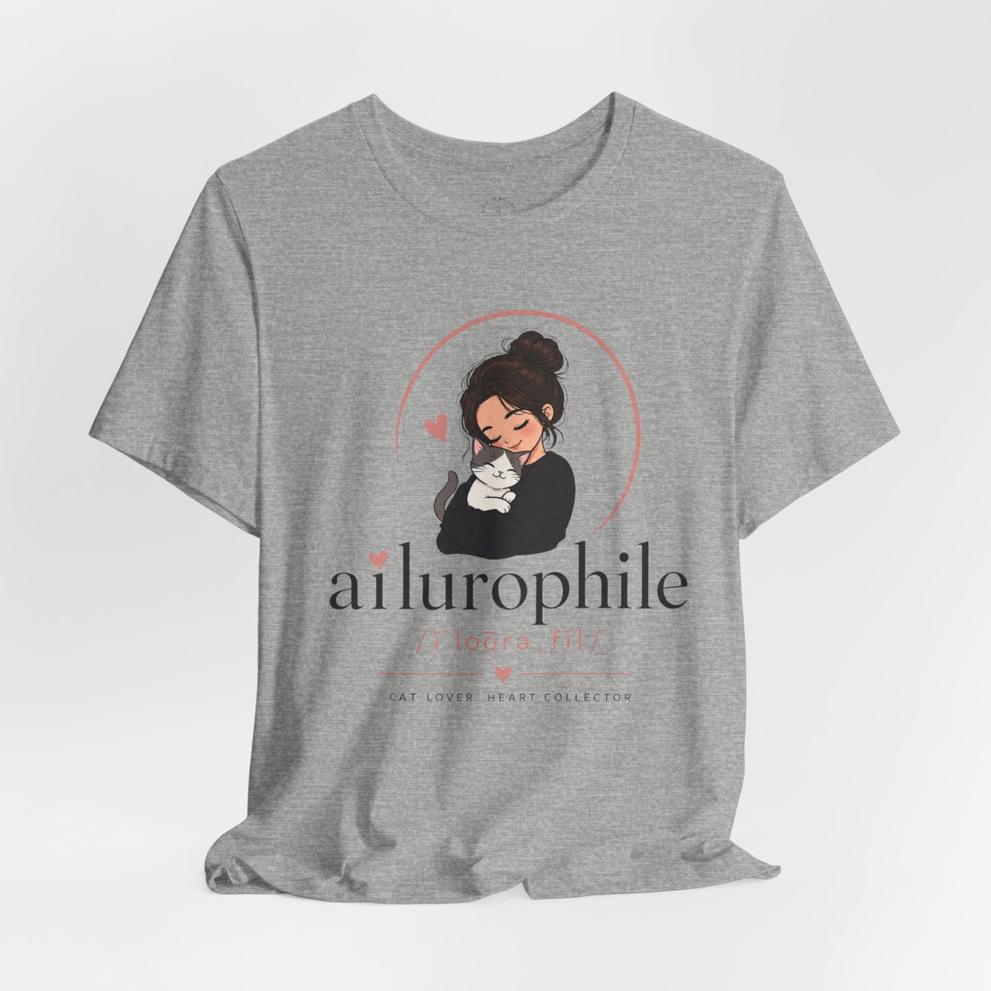 Ailurophile Cat Lover Tee — Cute Woman Holding Cat Graphic Shirt