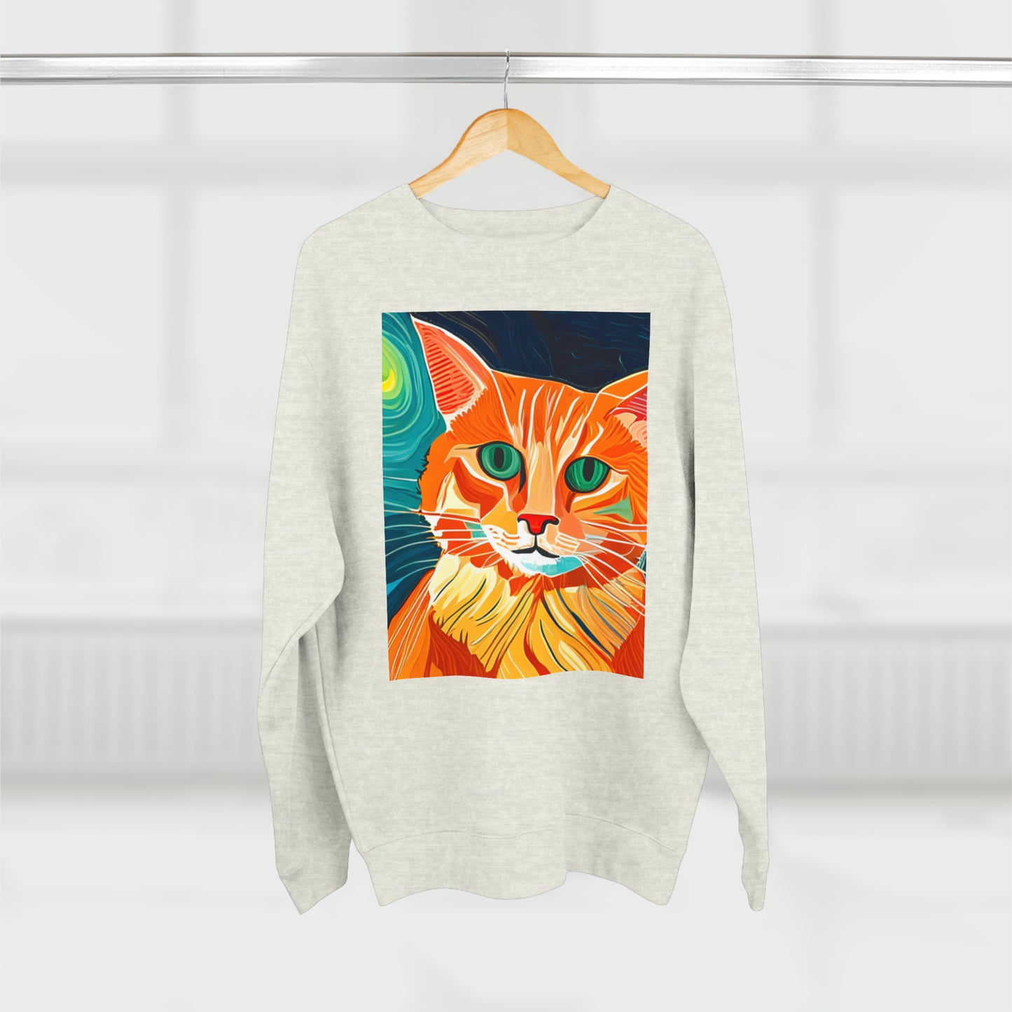 Cat Stare - Unisex Premium Crewneck Sweatshirt