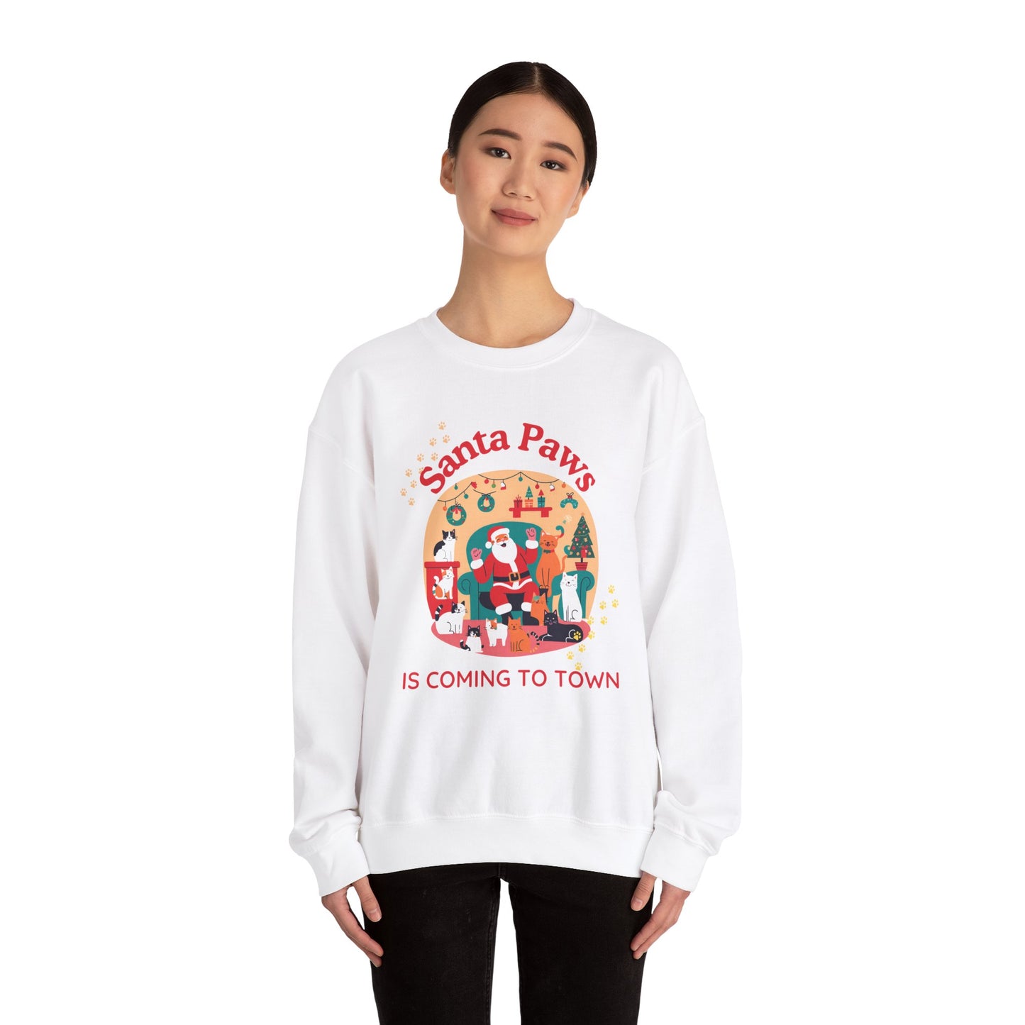 Santa Paws is Coming to Town Unisex Heavy Blend™ Crewneck Sweatshirt