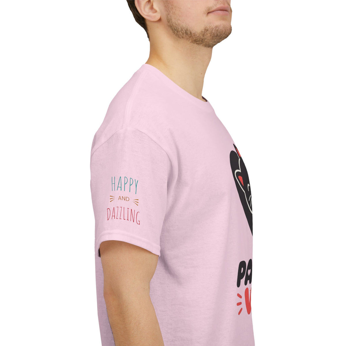 Pawsitive Vibes T-Shirt — Cute Black Cat Heart Graphic Tee