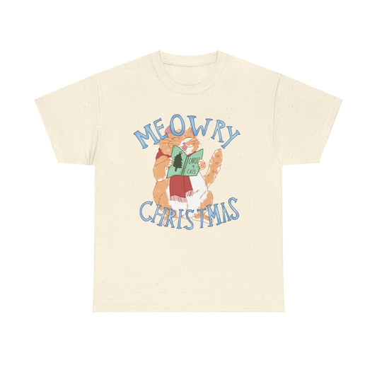 Meowry Christmas Unisex Heavy Cotton Tee