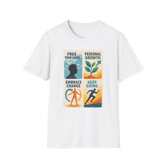 "Free Your Mind, Grow and Keep Going" Inspirational Motivational Tee
