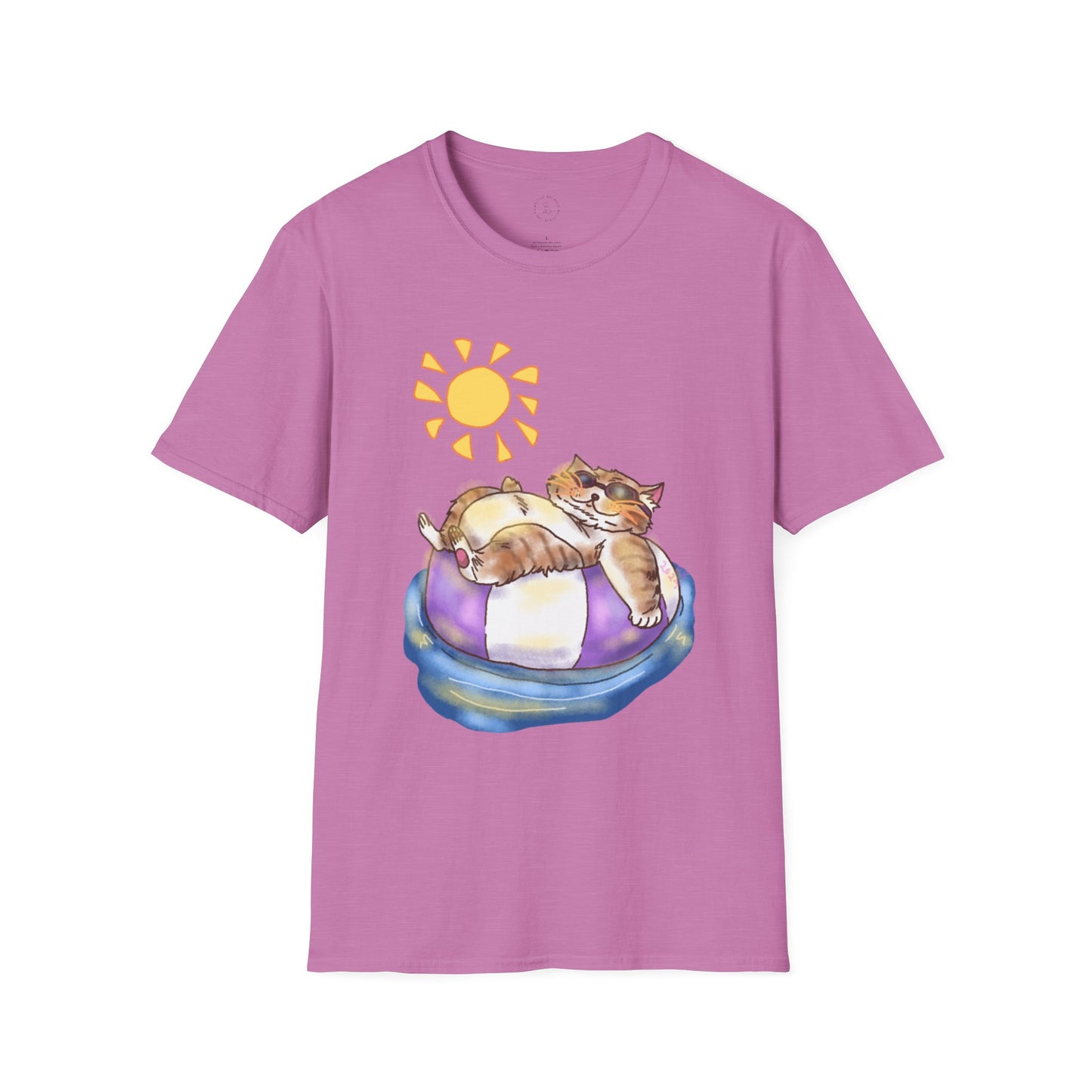 Cool Cat, Pool Cat Unisex Softstyle T-Shirt